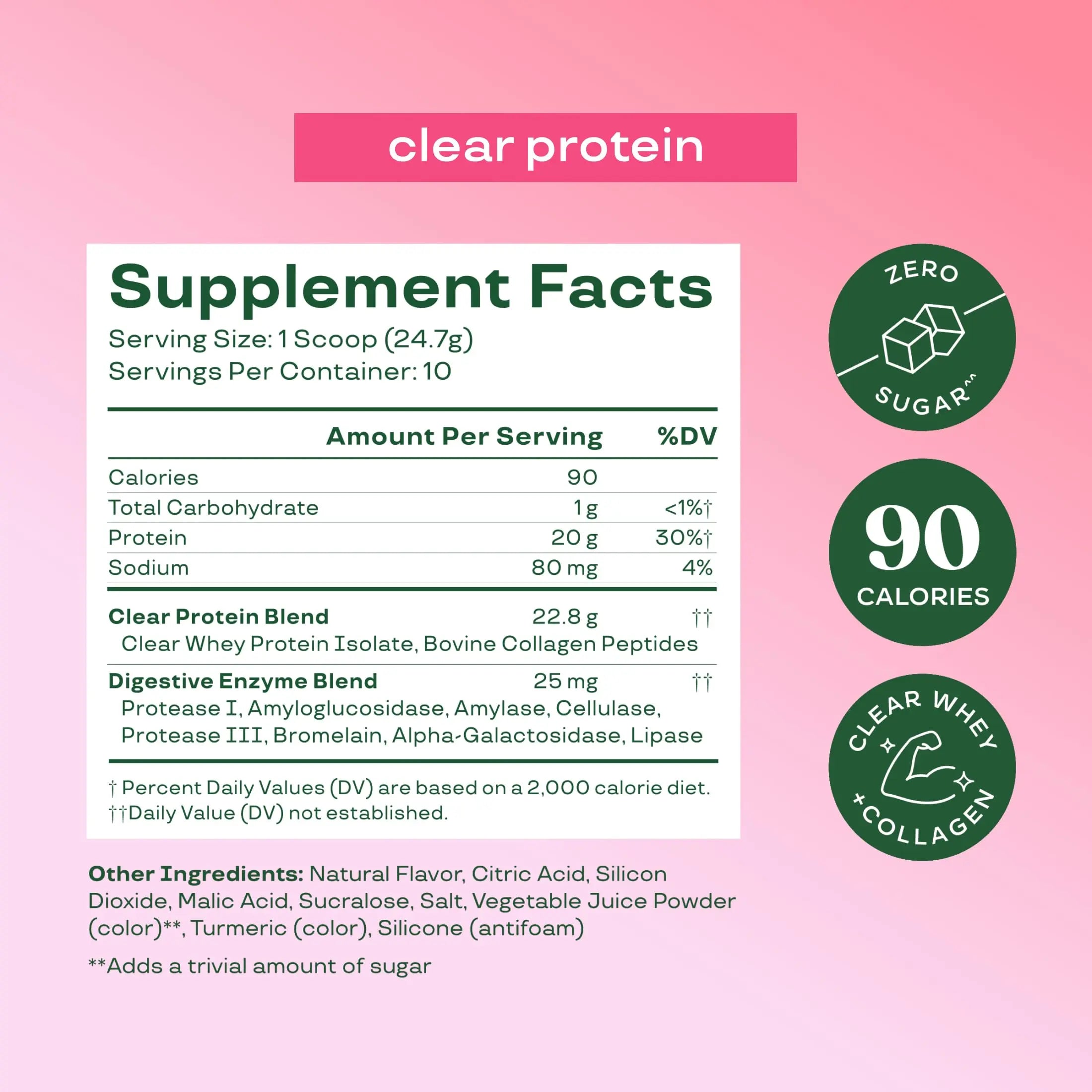 Bloom Clear Protein, Whey Protein Isolate with Collagen Peptides and Digestive Enzymes, 20g Protein, Sugar Free Post Workout Drink Mix, 90 Calories, Bloom Nutrition uk supplements