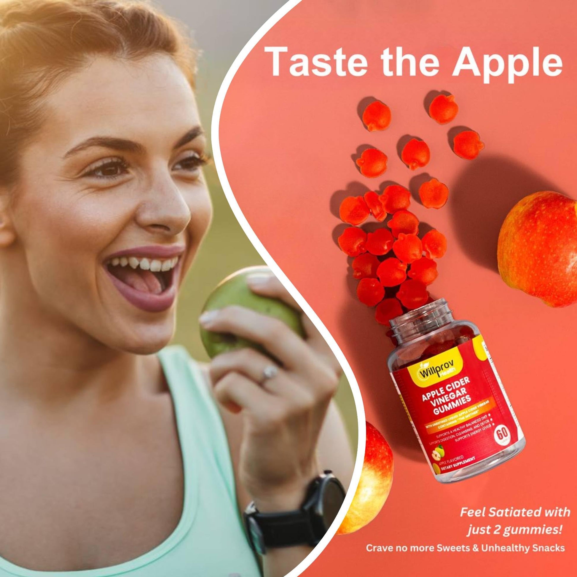 Willprov Health Apple Cider Vinegar Gummies - 1000mg ACV with Mother for Metabolism Willprov Health uk supplements