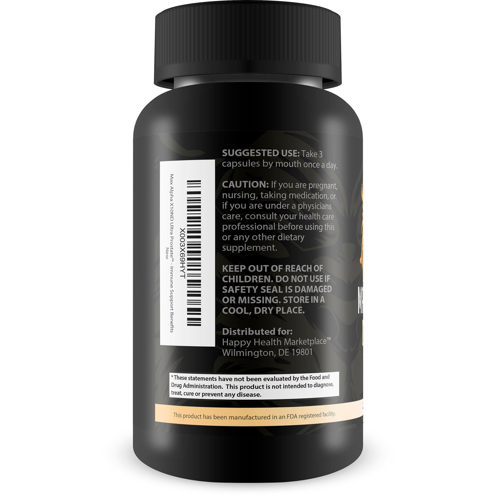 Max Alpha X10ND Ultra Prostate - T Prostate Support for Men - Promote Energy & Endurance - Blood Flow Support for Prostate Health with Vitamin D, Ginseng, Green Tea, & Zinc - Immune Support Benefits Happy Health Marketplace uk supplements