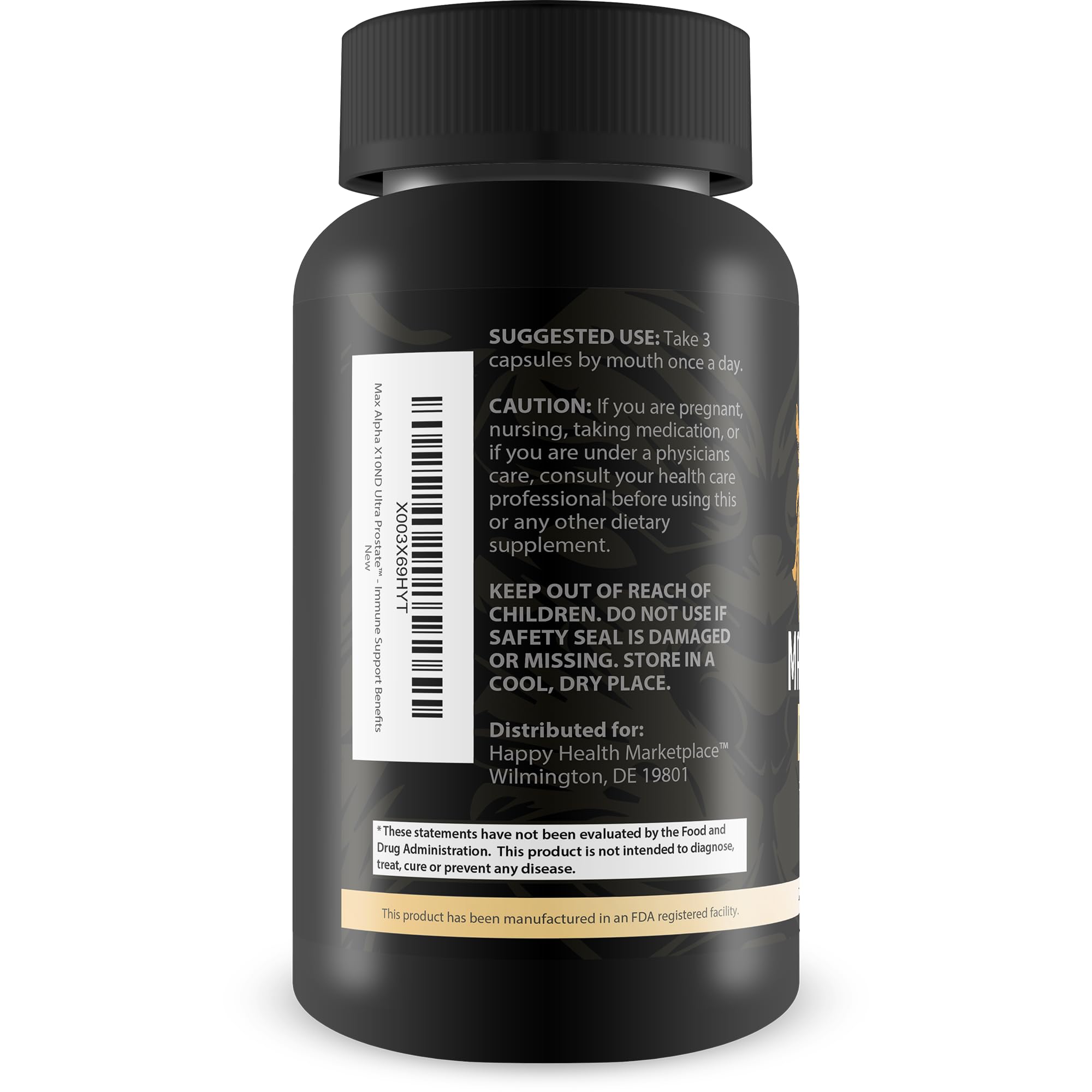 Max Alpha X10ND Ultra Prostate - T Prostate Support for Men - Promote Energy & Endurance - Blood Flow Support for Prostate Health with Vitamin D, Ginseng, Green Tea, & Zinc - Immune Support Benefits Happy Health Marketplace uk supplements