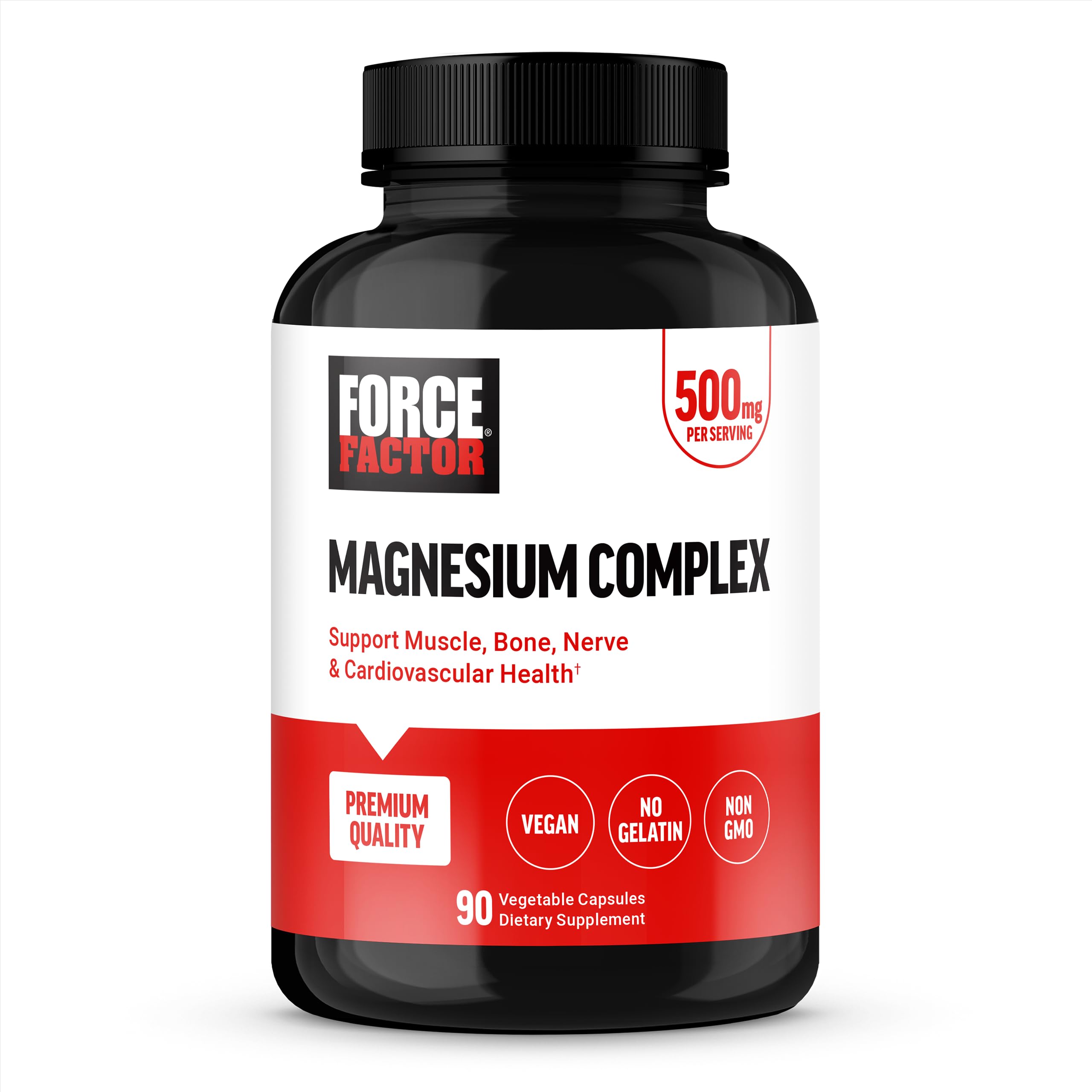 Force Factor Magnesium Complex Supplement to Support Muscles, Bones, Nerves, and Cardiovascular Health, Magnesium Glycinate, Magnesium Citrate, and Magnesium Oxide, Vegan, Non-GMO, 90 Capsules Force Factor uk supplements