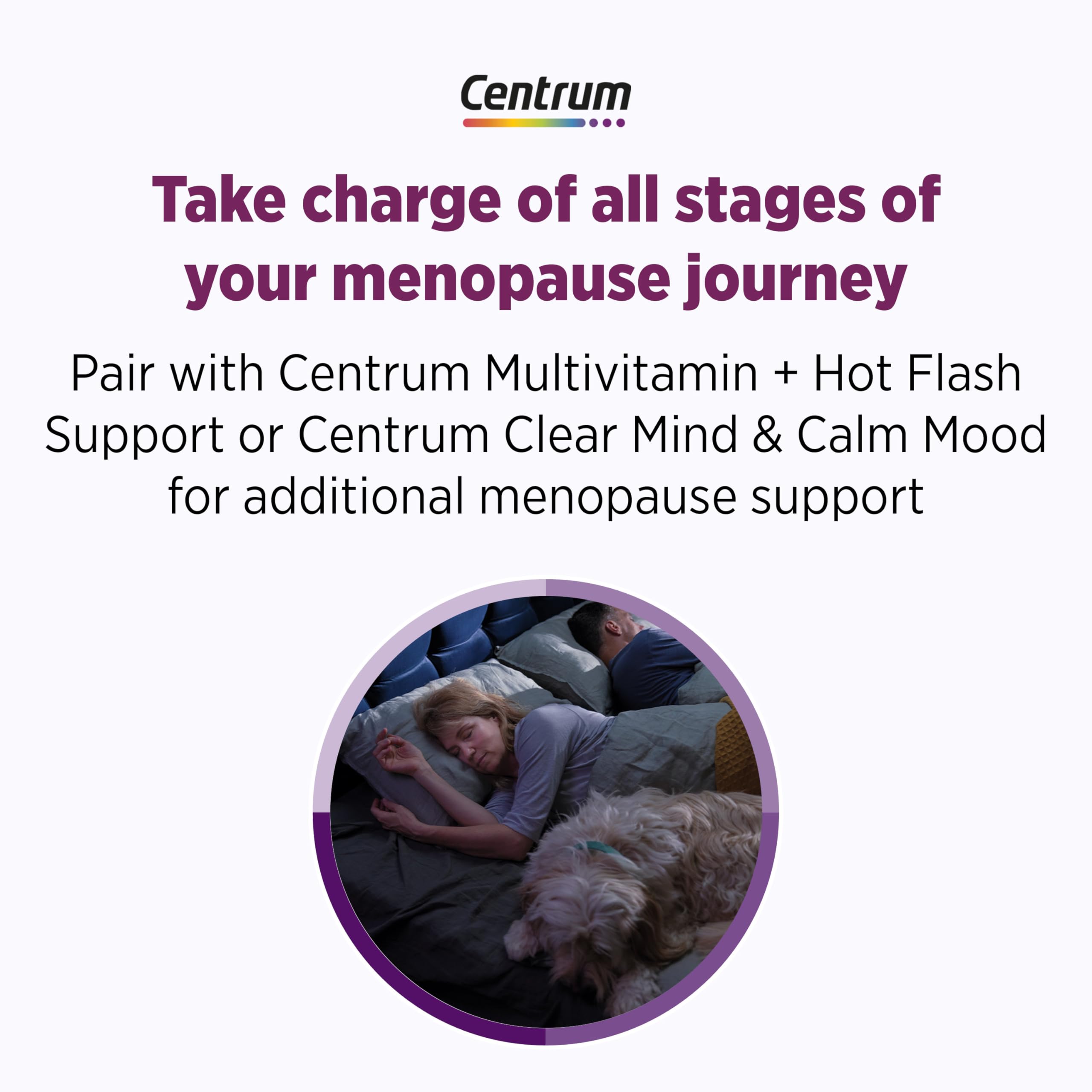 Centrum Restful Sleep Menopause Support Tablets, Supplement with Clinically Studied DailyZz and geniVida, 28 Count Centrum uk supplements