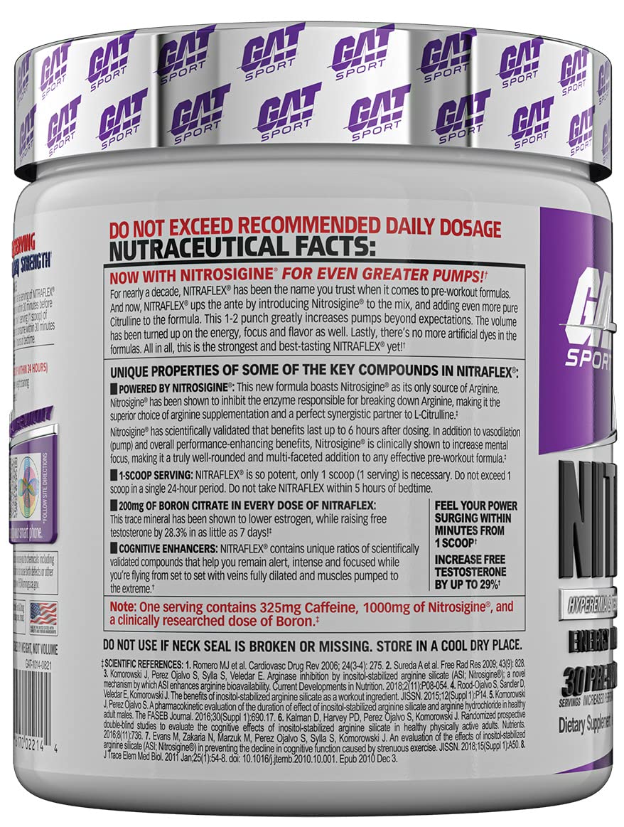 GAT SPORT, Nitraflex Advanced Pre-Workout Powder, Increases Blood Flow, Boosts Strength GAT SPORT uk supplements
