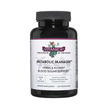 Vitanica Metabolic Manager - Herbal Supplement to Support Healthy Metabolic Response - Dietary Supplement with Vitamin D - Vegan Antioxidant Supplement - 120 Capsules Vitanica uk supplements