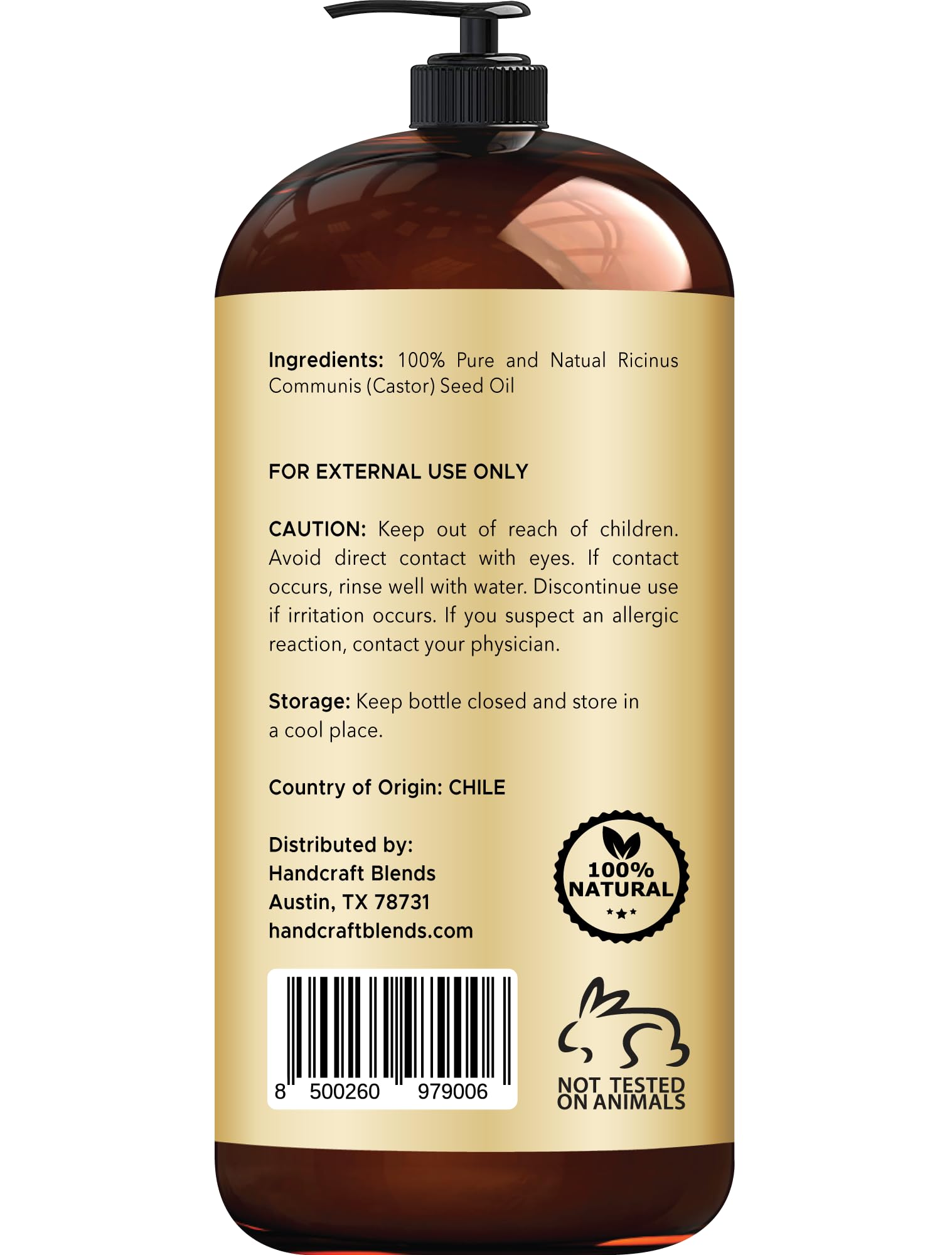 Handcraft Blends Jamaican Black Castor Oil for Hair Growth, Eyelashes and Eyebrows Handcraft Blends uk supplements