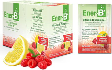 Ener-B+ Sugar Free Multivitamin Drink Mix - Vitamin Packets for Water, Electrolytes Powder No Sugar, Hydration Boost Packets, Zero Sugar Ener-Life uk supplements