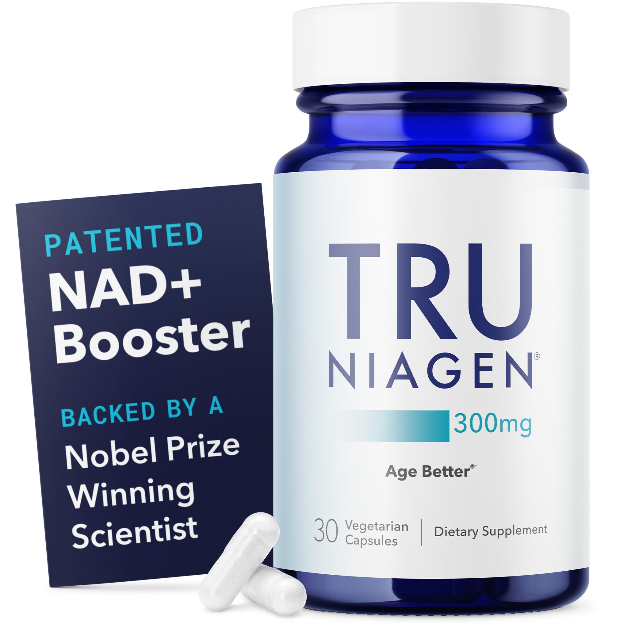TRU NIAGEN Patented NAD Supplement for Brain Function, Anti Aging & Cell Regeneration, 300mg Niagen, 30 Servings | Supports Cellular Energy, Muscle