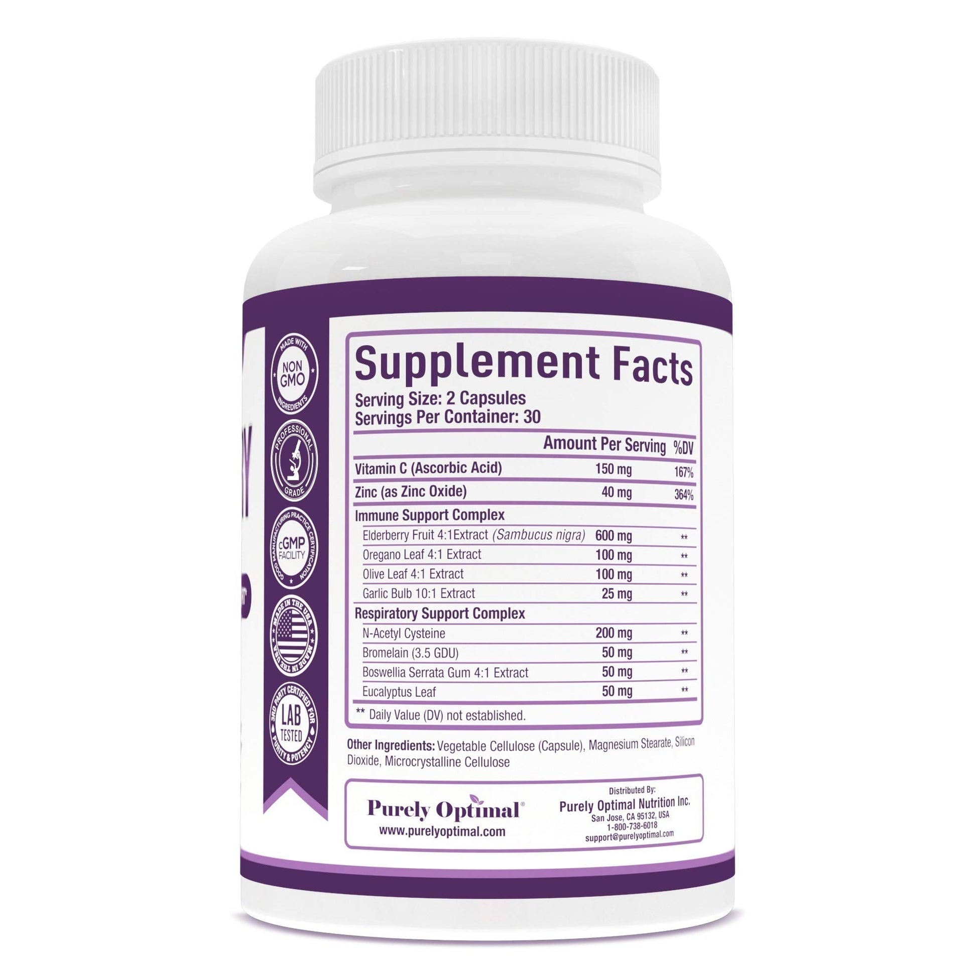 Purely Optimal Premium Black Elderberry Capsules - Sambucus Elderberry Pills for Adults Purely Optimal uk supplements
