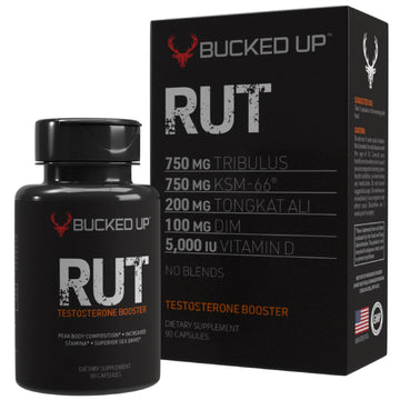 Bucked Up RUT - Testo Booster - Best All-Natural Test Formula for Men - Energy, Endurance, Strength, and Stamina Booster - Muscle Composition Aid - Male Supplements (90 Capsules/Pills) TyeinGo uk supplements