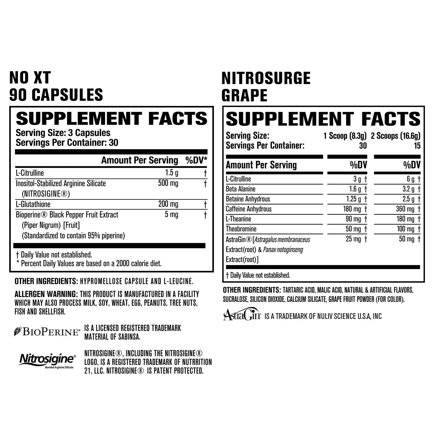 Jacked Factory Nitrosurge Pre-Workout in Grape & N.O. XT Nitric Oxide Booster for Men Jacked Factory uk supplements