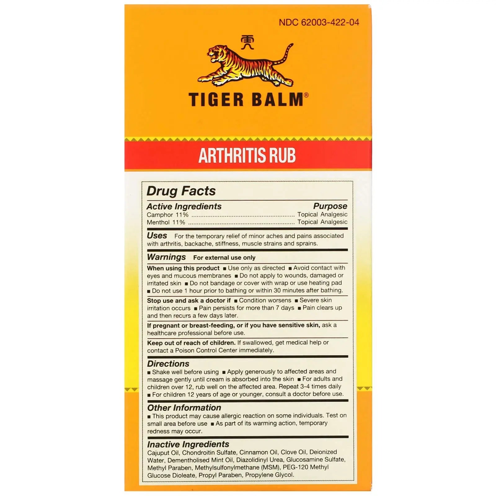 Tiger Balm Balm Arthritis Rub Tiger Balm uk supplements