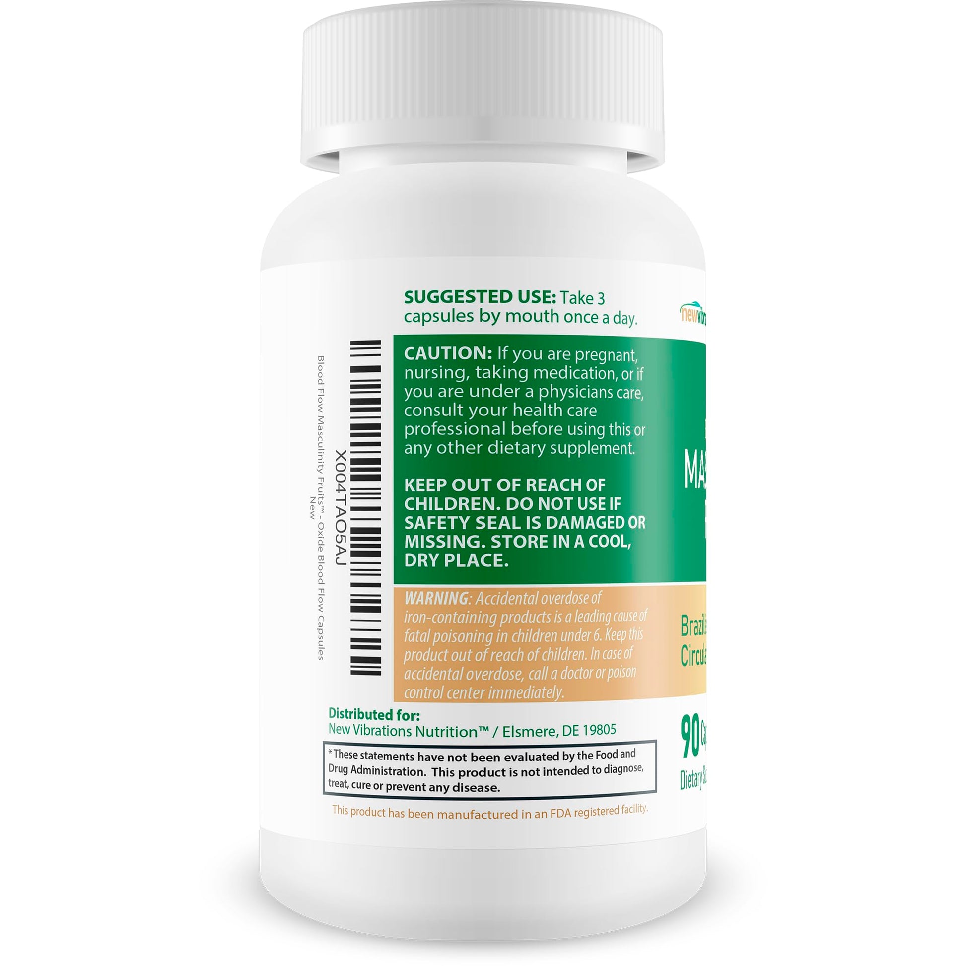 Masculinity Fruits for Bloodflow - Our Best Brazilian Blood Circulation Supplements for Men - Boost Blood Flow Circulation Supplement - Cayenne Pepper Pills Gingko Biloba Blood Flow Vitamins for Men New Vibrations Nutrition uk supplements