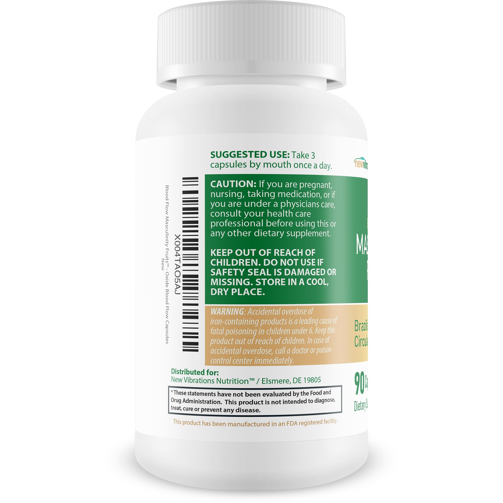 Masculinity Fruits for Bloodflow - Our Best Brazilian Blood Circulation Supplements for Men - Boost Blood Flow Circulation Supplement - Cayenne Pepper Pills Gingko Biloba Blood Flow Vitamins for Men New Vibrations Nutrition uk supplements