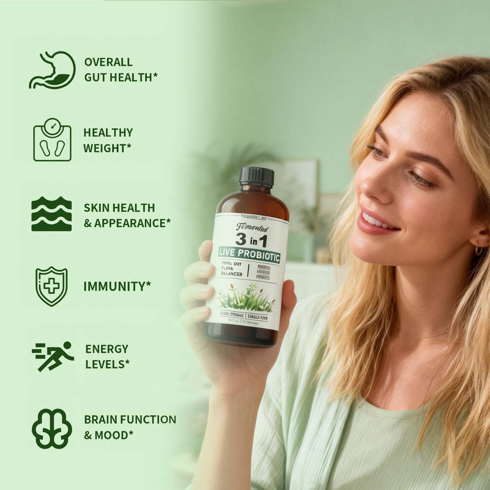 TRUERELIEF Women's Daily Probiotic + Prebiotic + Postbiotic Liquid, 3-in-1 for Gut Health, 10 Strains & 18 Fermented Herbs (1) TRUERELIEF uk supplements