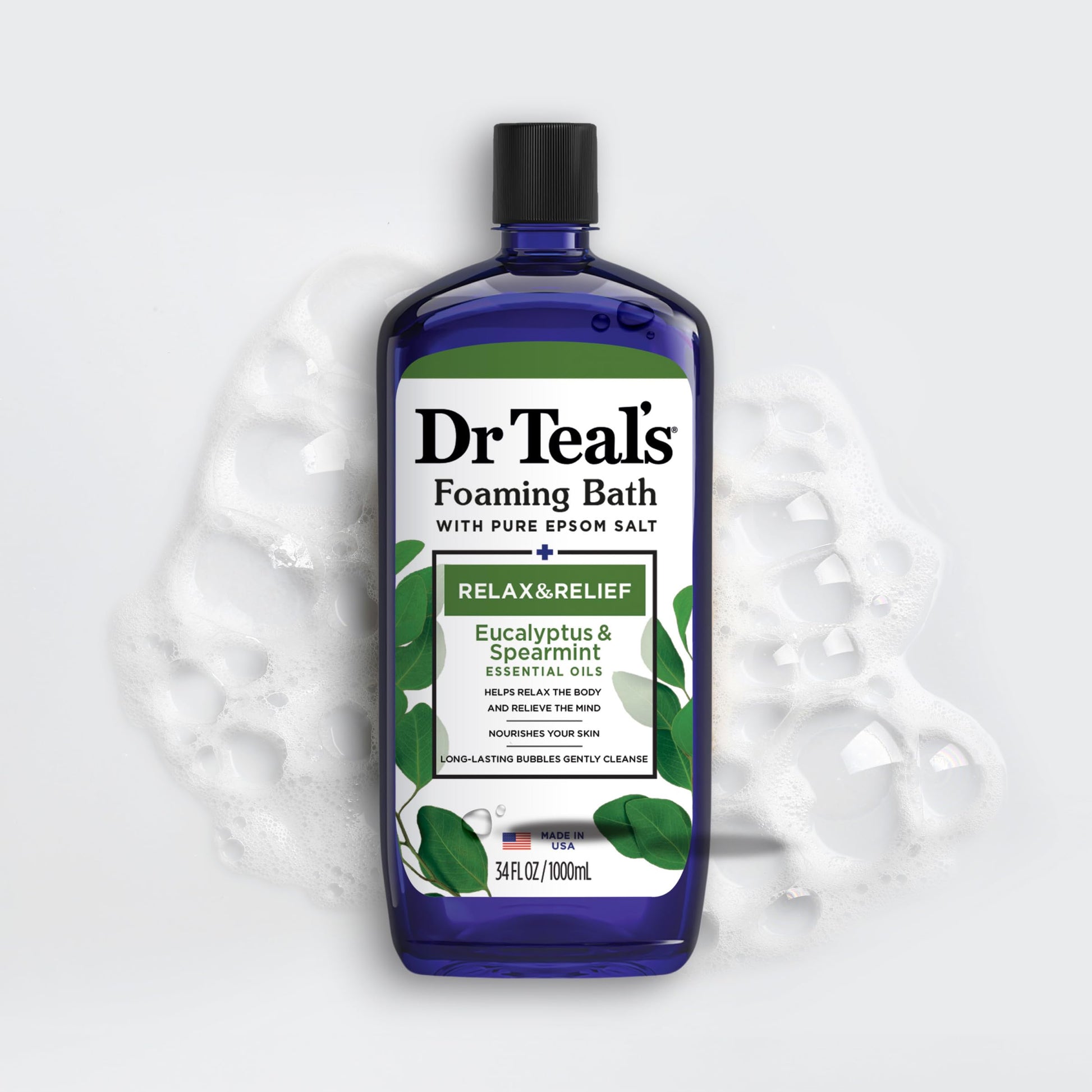 Dr Teal's Foaming Bath with Pure Epsom Salt, Relax & Relief with Eucalyptus & Spearmint Dr Teal's uk supplements