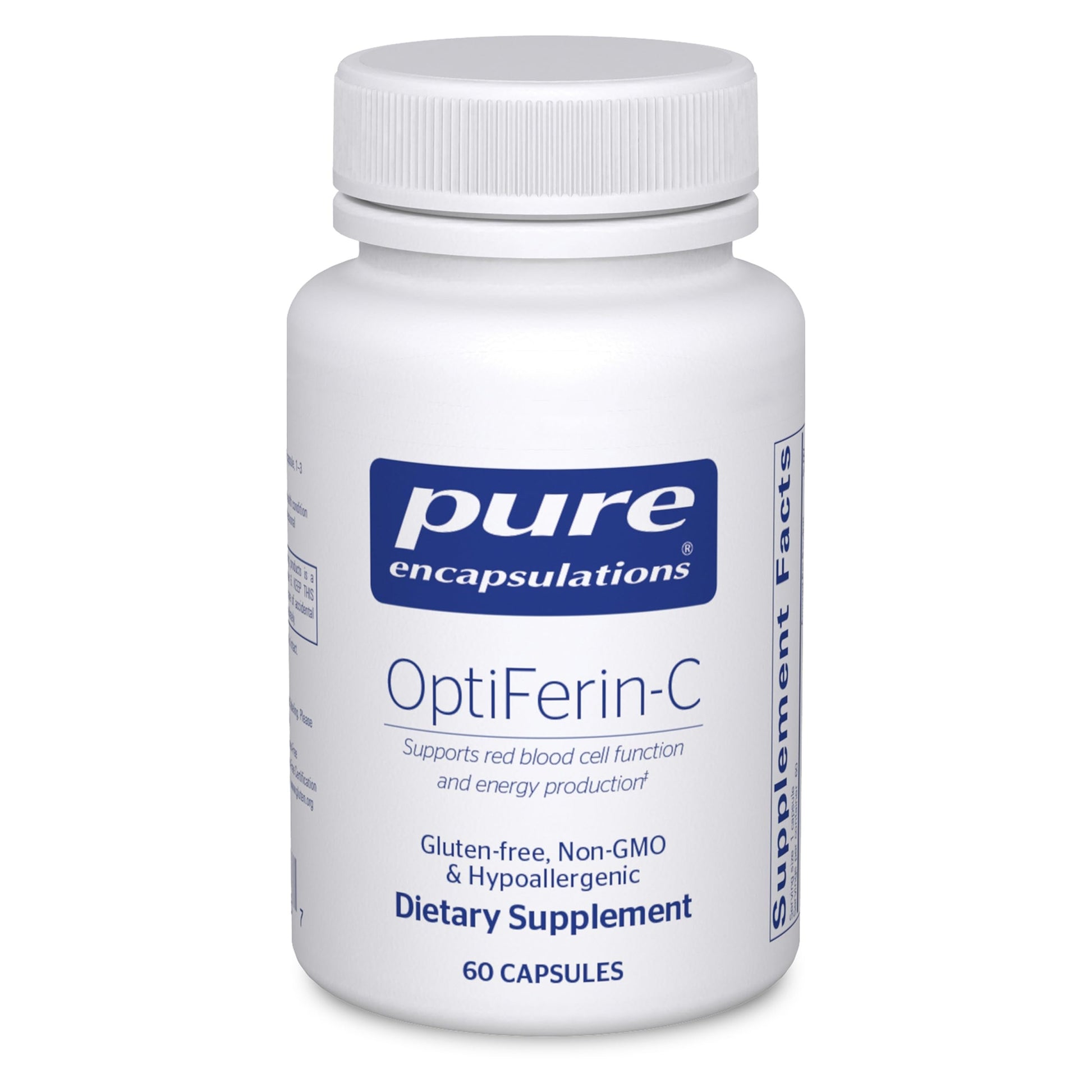 Pure Encapsulations OptiFerin-C - for Red Blood Cells & Energy - Iron Absorption Support - Energy Supplement* - Vitamin C Enriched - Gluten Free & Non-GMO - 60 Capsules Pure Encapsulations uk supplements