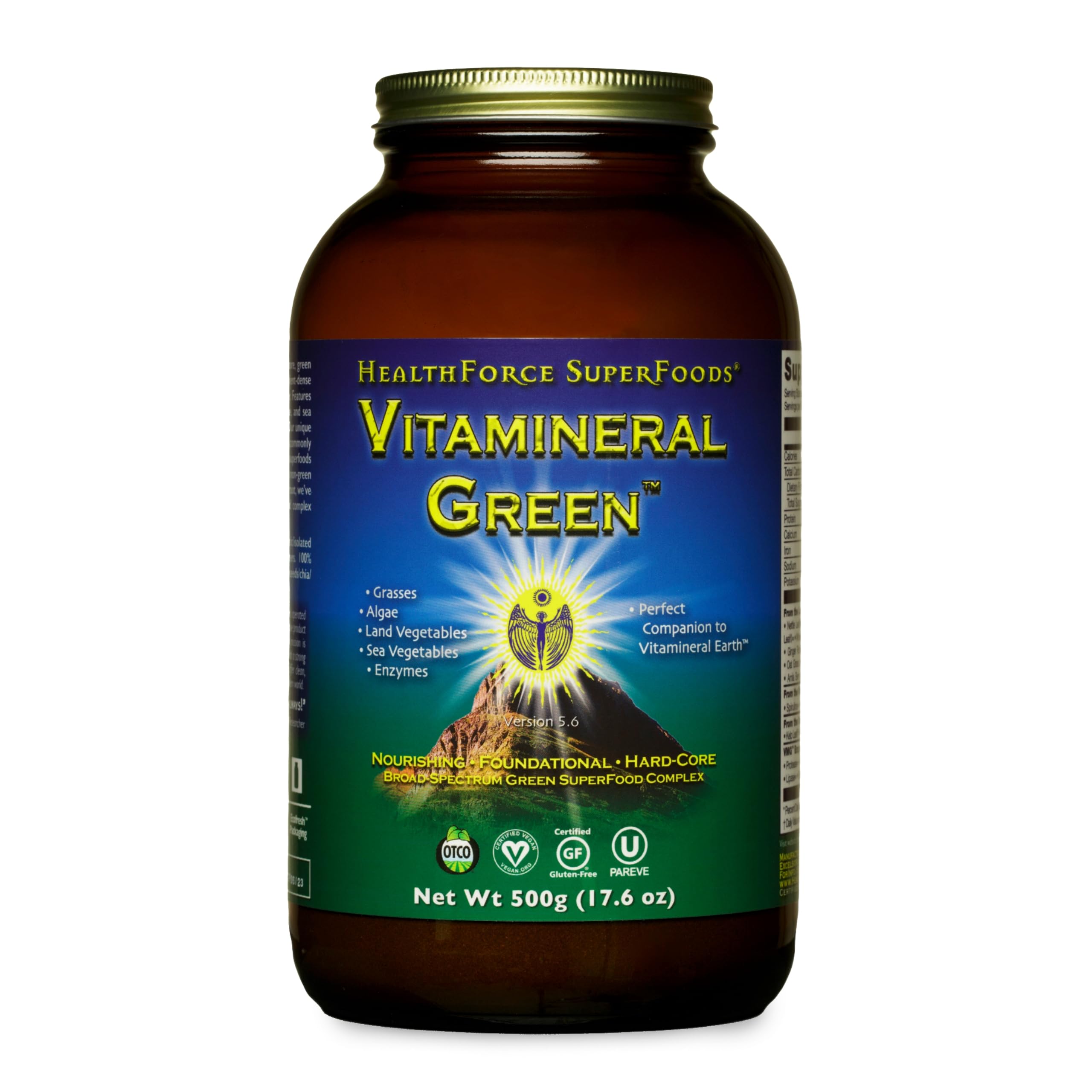 HEALTHFORCE SUPERFOODS Vitamineral Green - Mineral Supplement for Immune & Thyroid Support - Green Powder Supplement with Ingredients from The Land - Gluten-Free & Vegan - 500 Grams HEALTHFORCE SUPERFOODS uk supplements