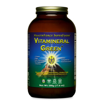 HEALTHFORCE SUPERFOODS Vitamineral Green - Mineral Supplement for Immune & Thyroid Support - Green Powder Supplement with Ingredients from The Land - Gluten-Free & Vegan - 500 Grams HEALTHFORCE SUPERFOODS uk supplements