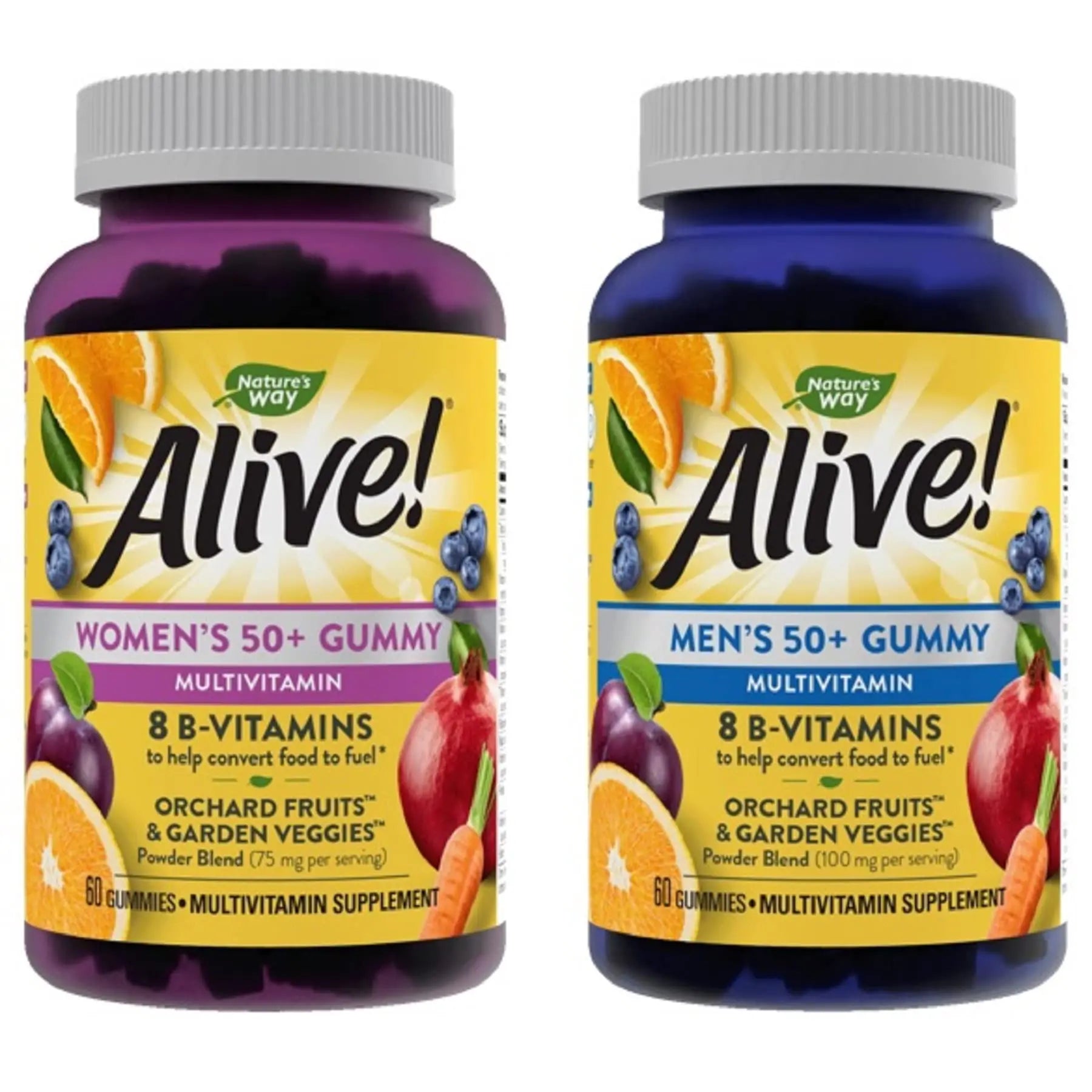 Nature's Way Alive! Women’s and Men’s 50+ Gummy Multivitamins, B-Vitamins, Delicious Flavors Nature's Way uk supplements
