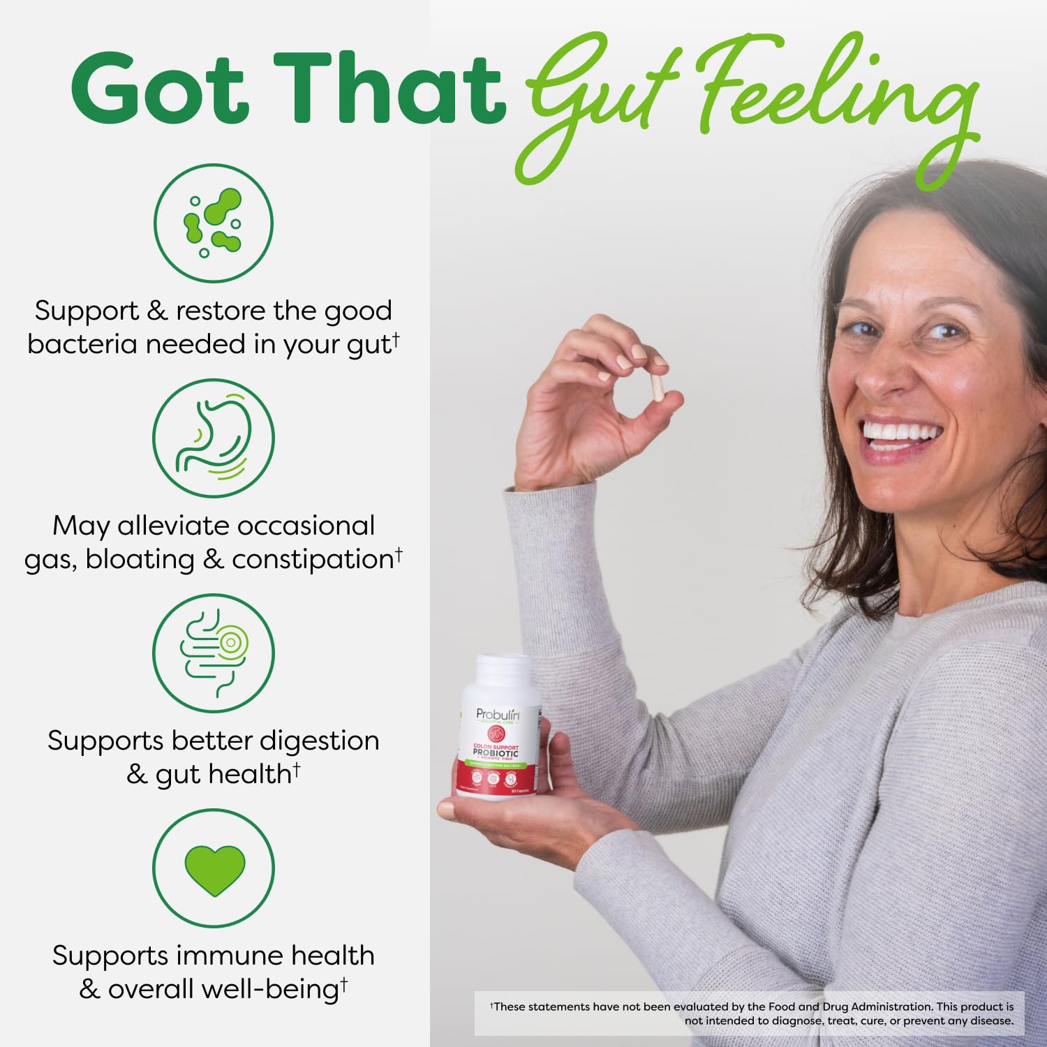 Probulin Colon Support Probiotic Supplement, Daily Gut, Digestive, and Immune Health Probiotics Capsules for Men and Women, 20 Billion CFU, Vegan, 30 Count Bottle Probulin uk supplements