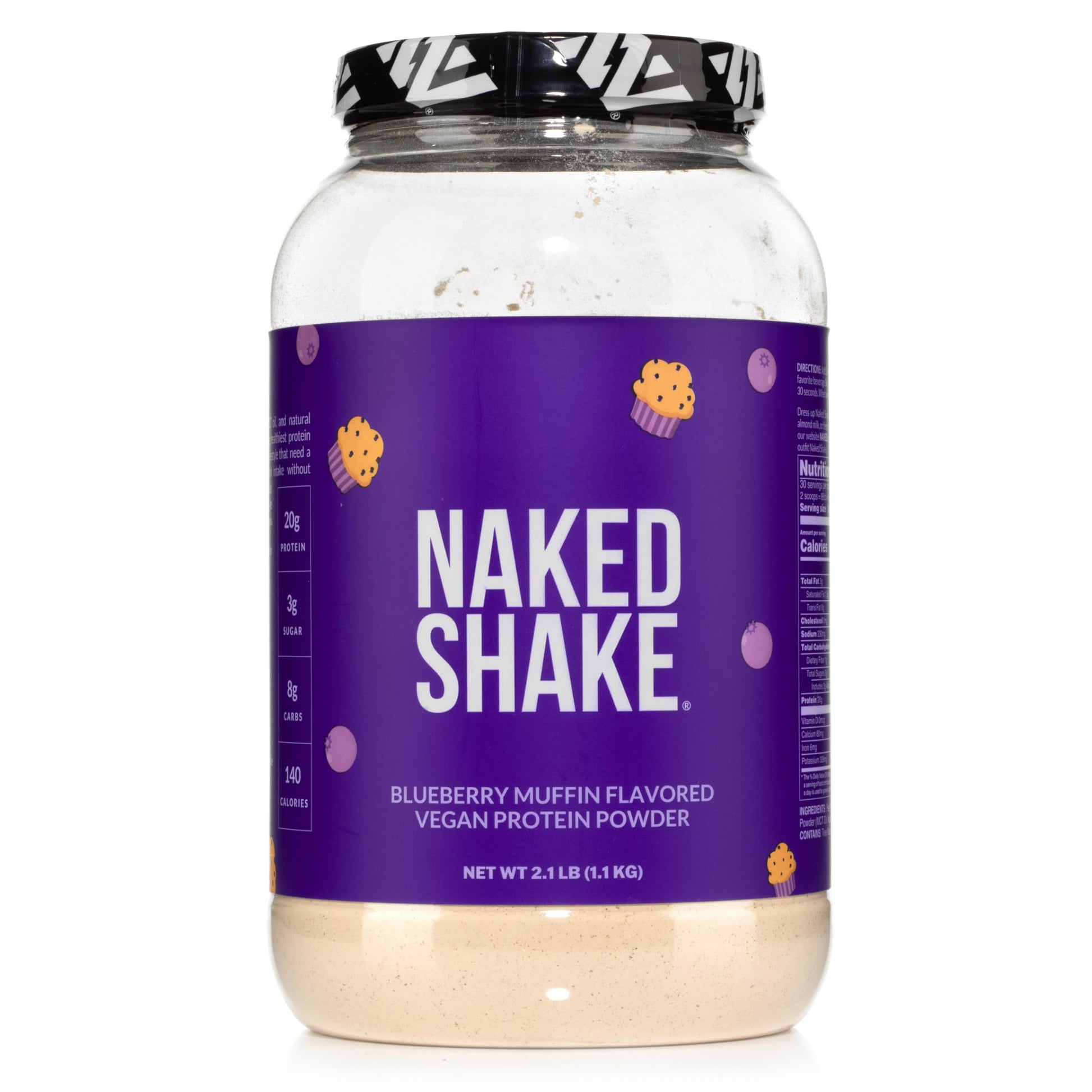 Naked Shake - Blueberry Muffin Protein Powder - Flavored Plant Based Protein Naked Nutrition uk supplements