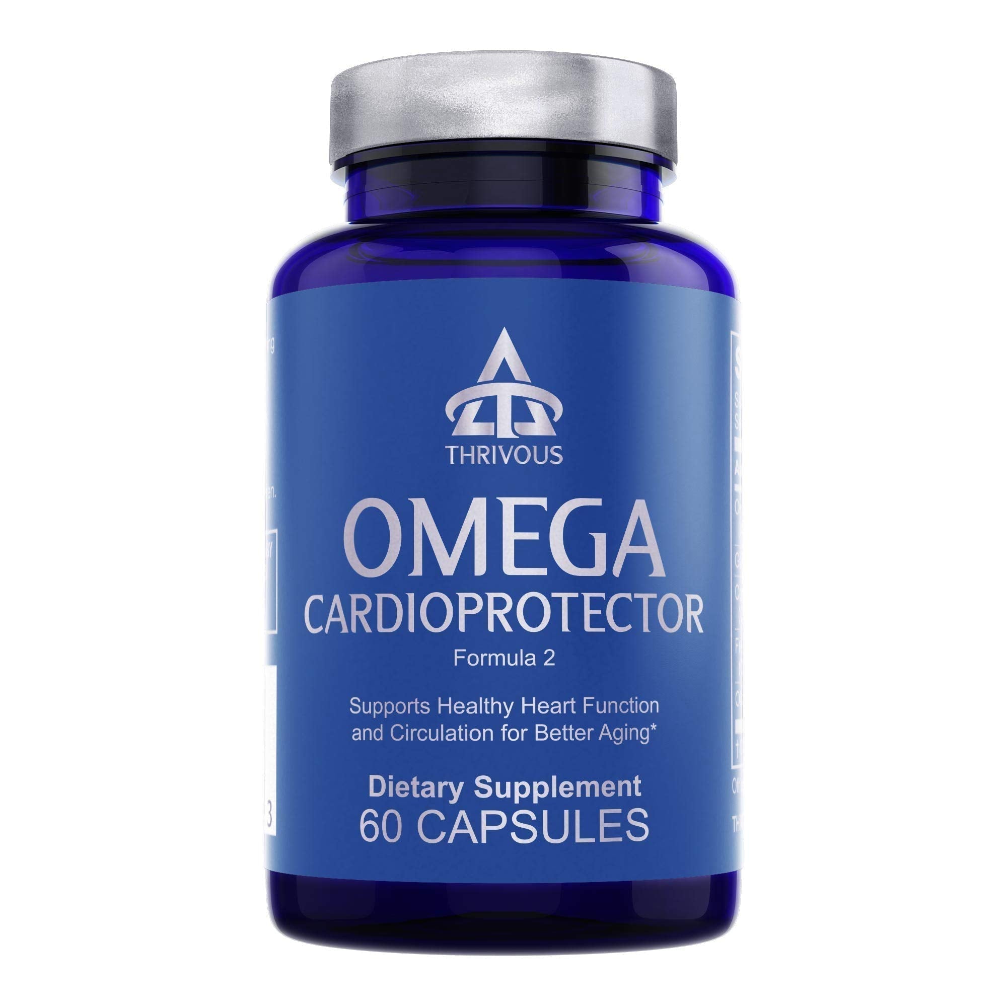 Thrivous Omega Cardioprotector – Advanced Heart & Circulation Support Supplement with AvailOm Omega-3, Garlic, Gotu Kola, Oligopin Pine Bark – 60 Vegan Capsules Thrivous uk supplements