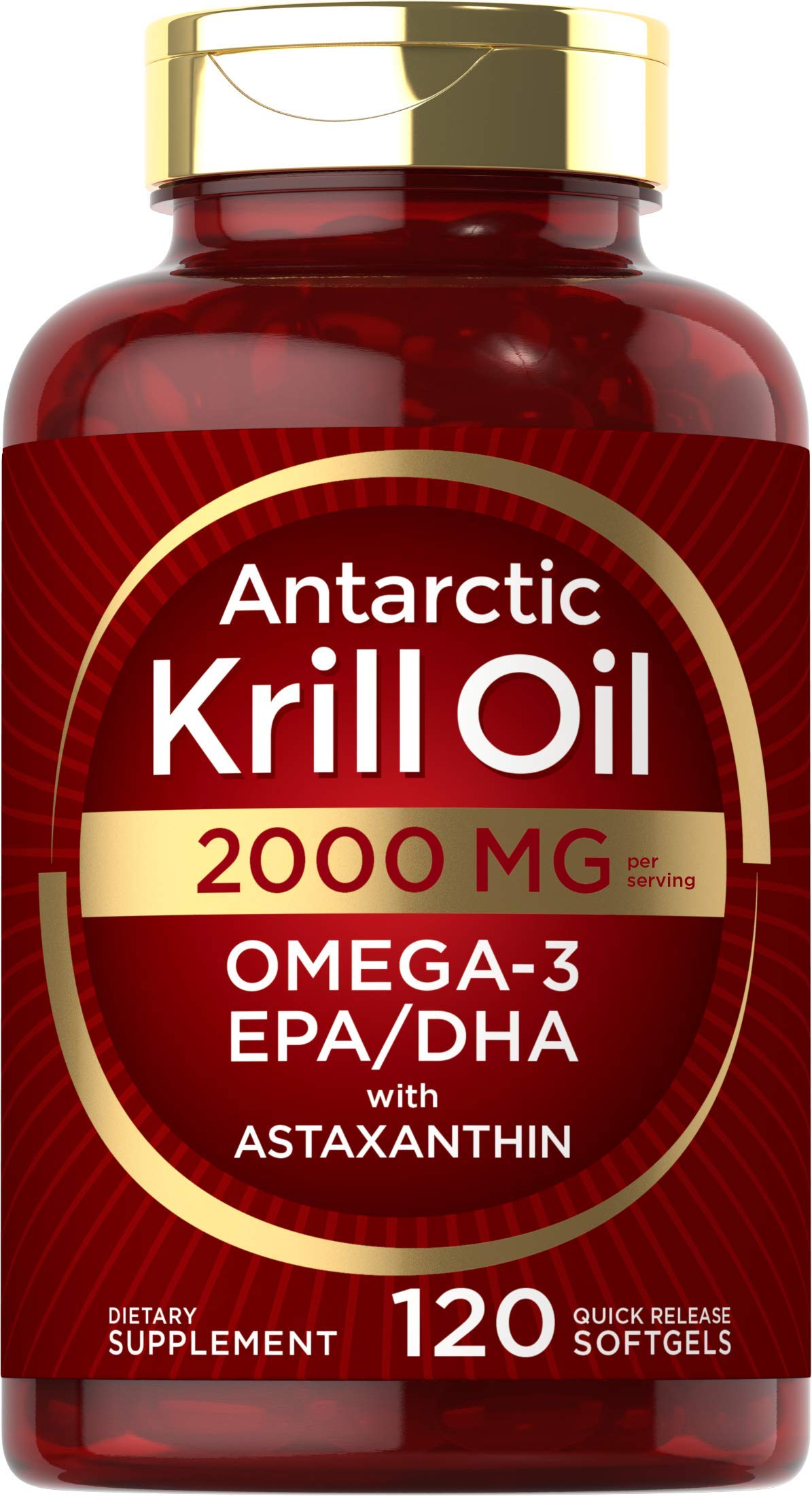 Carlyle Antarctic Krill Oil 2000 mg 120 Softgels | Omega-3 EPA, DHA, with Astaxanthin Carlyle uk supplements