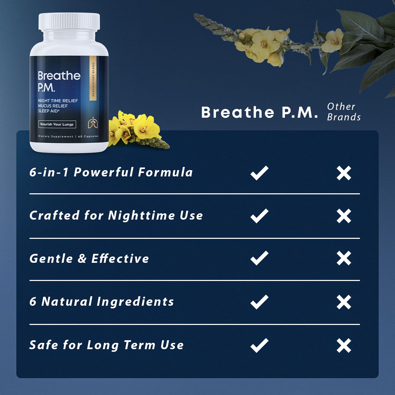 BREATHE & BREATHE PM Bundle - 60 Caps & 1 fl.oz. Mullein Drops for Lungs & Airways: Peppermint, Thyme, & Mullein Leaf Extract for Lungs Detox for Smokers - Clear Mucus & Breathe - GMO-Free & USA-Made Herbal Tea Therapy uk supplements
