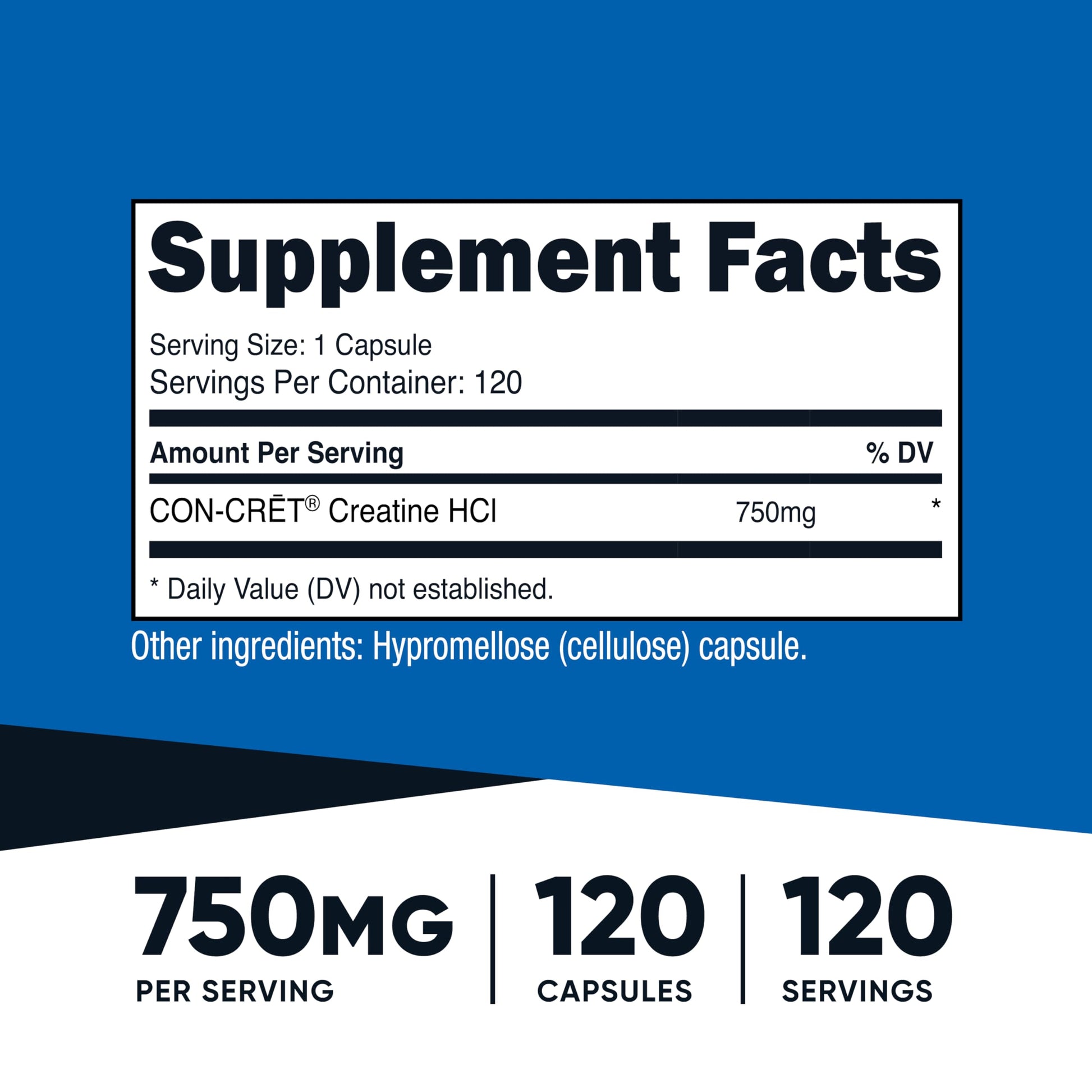 Nutricost Creatine HCl 120 Capsules - Made with CON-CRET Creatine, 750 MG Per Capsule Nutricost uk supplements
