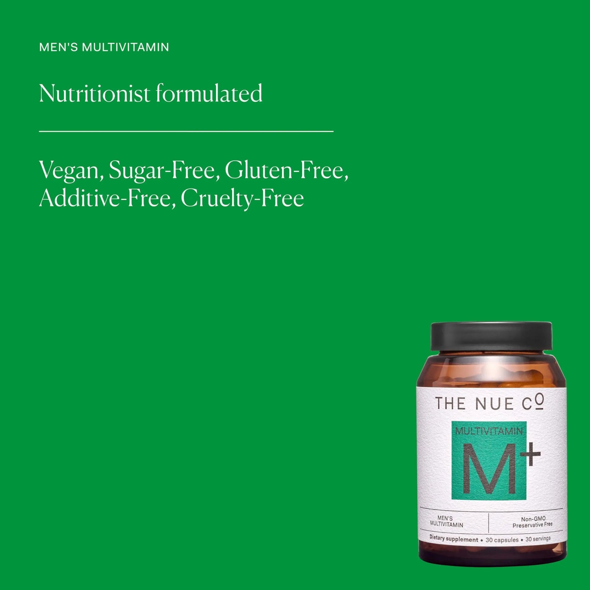 The Nue Co. Men's MULTIVITAMIN Supplement, Supports Energy, Immunity, Focus, Vegan, Gluten Free, 30 Capsules The Nue Co uk supplements