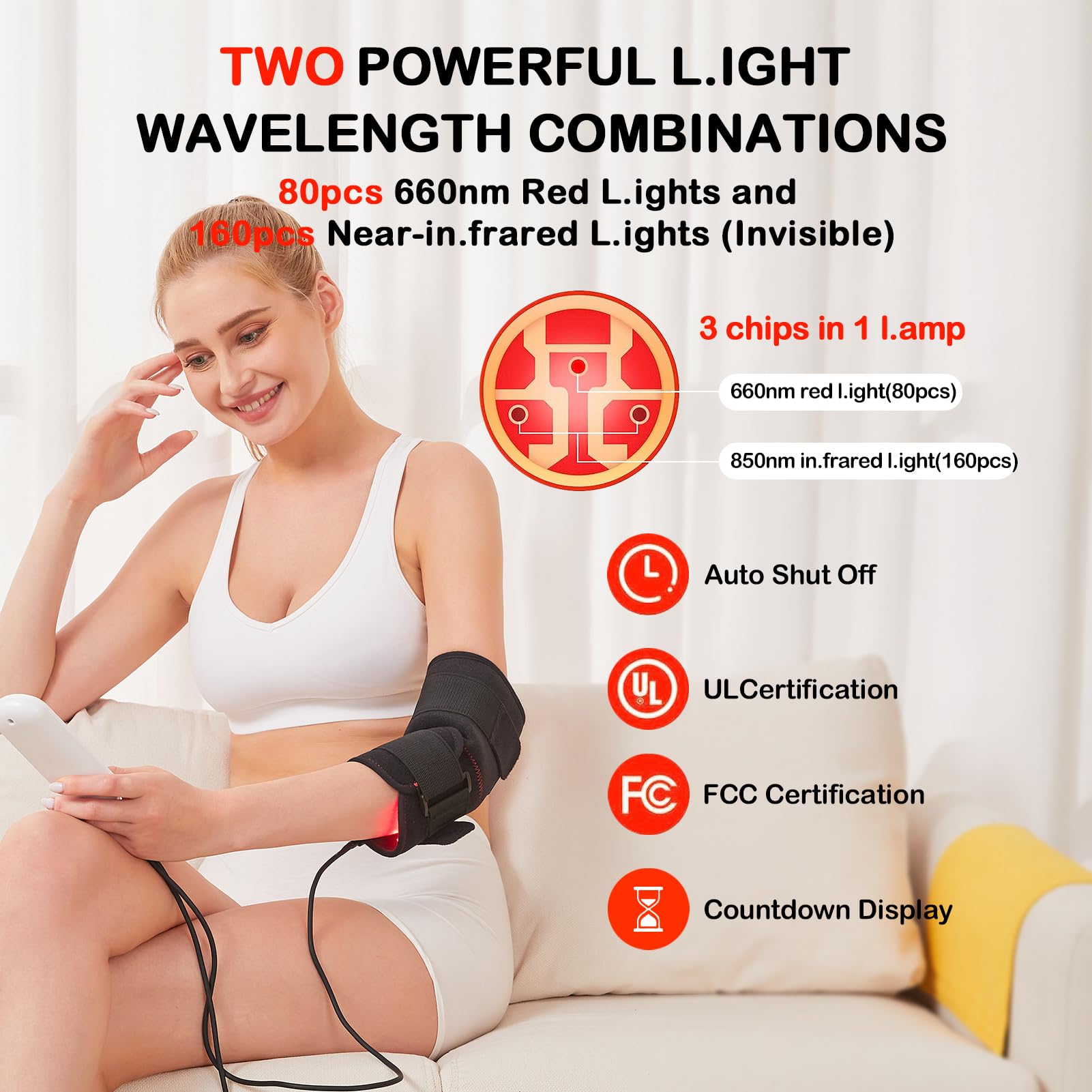 JOBYNA Red and I.nfrared L.ight T.herapy for Elbow Wrap, 850nm Near I.nfrared L.ight & 660nm JOBYNA uk supplements