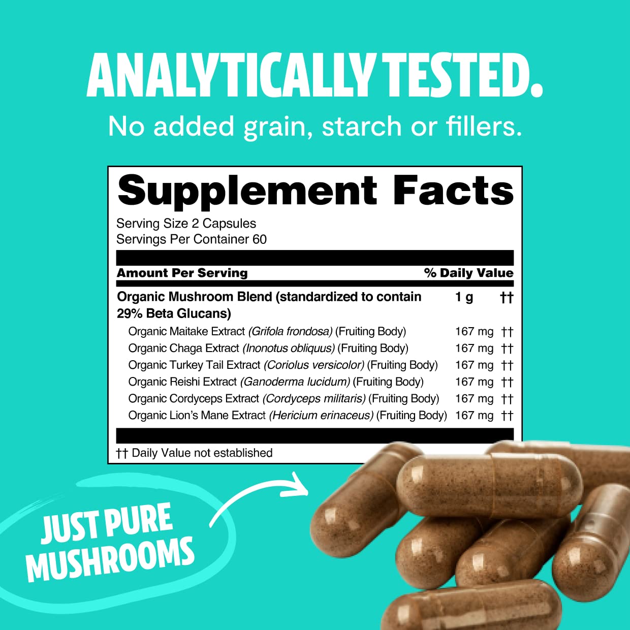 FreshCap Ultimate Mushroom Complex - Lions Mane, Reishi, Cordyceps, Chaga, Turkey Tail FreshCap Mushrooms uk supplements