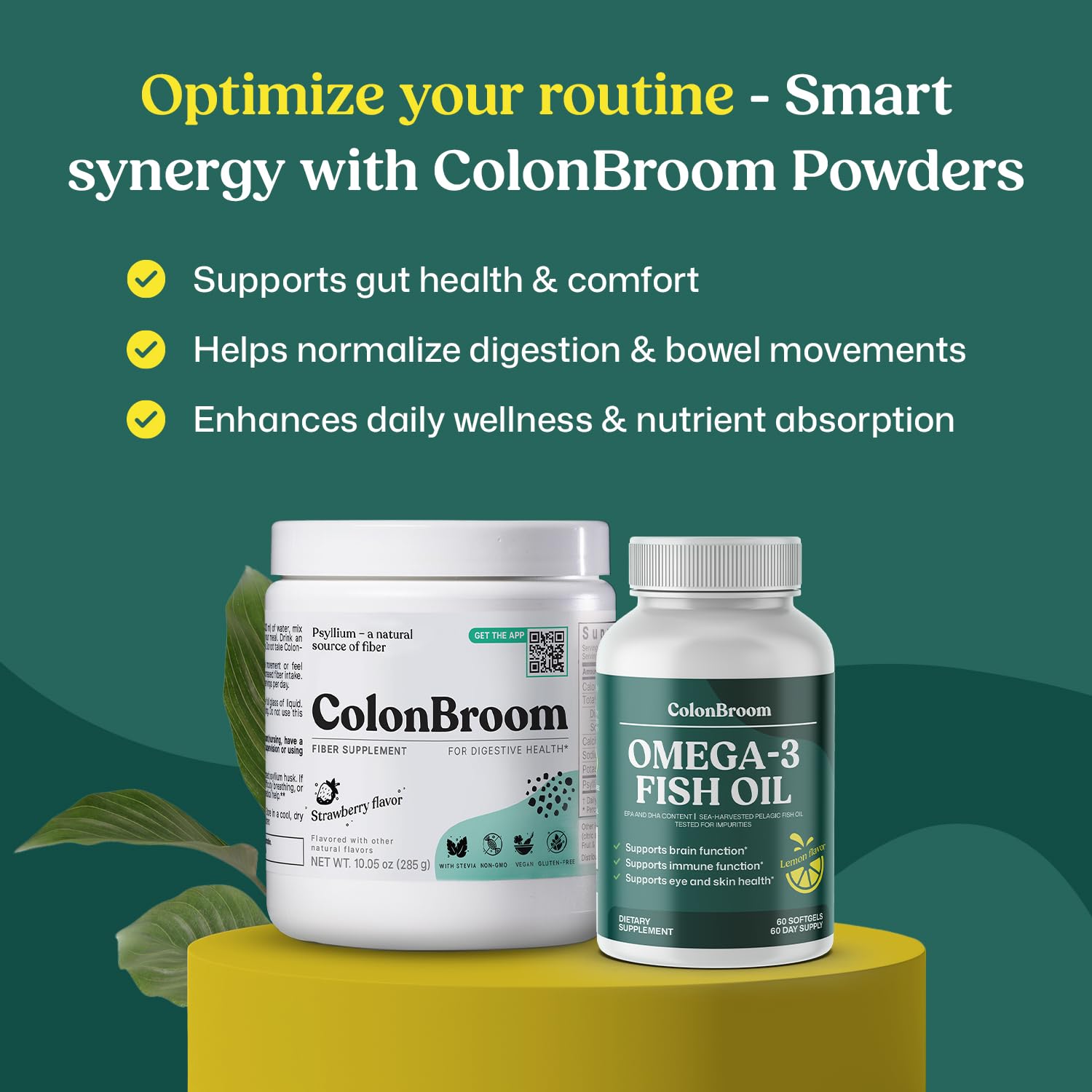 ColonBroom Omega 3 Fish Oil 2640 mg Softgels | Lemon Flavor | Daily Fish Oil Omega-3 Supplement for Women & Men with EPA & DHA | Gluten-Free, Non-GMO, Natural (60 Softgels, 2 Month Supply) ColonBroom uk supplements