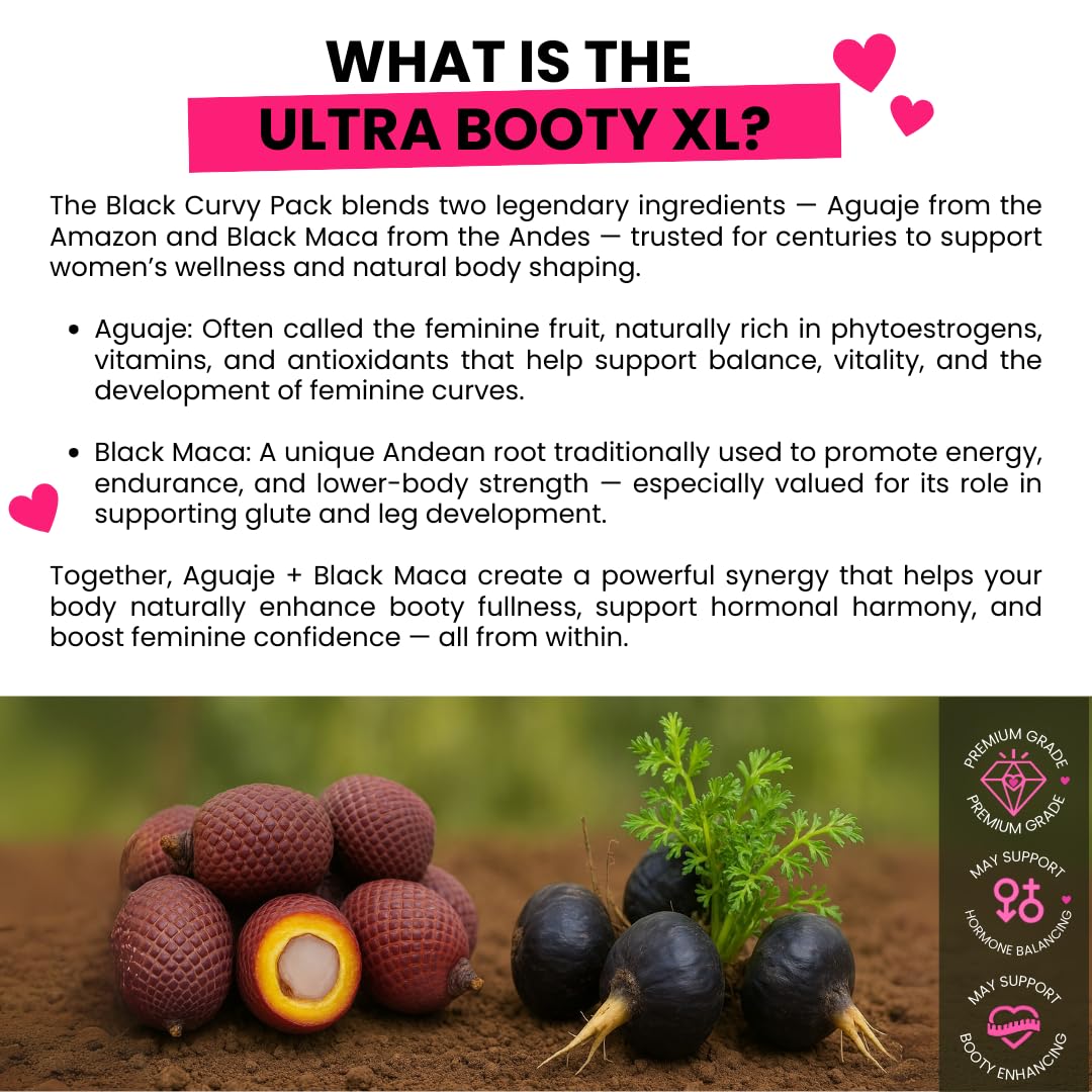 Curvy Fruit Maximum Booty Growth – Ultra Booty Powder with Aguaje + Black Maca – Glute Volume Supplement for Women Curvy Fruit uk supplements