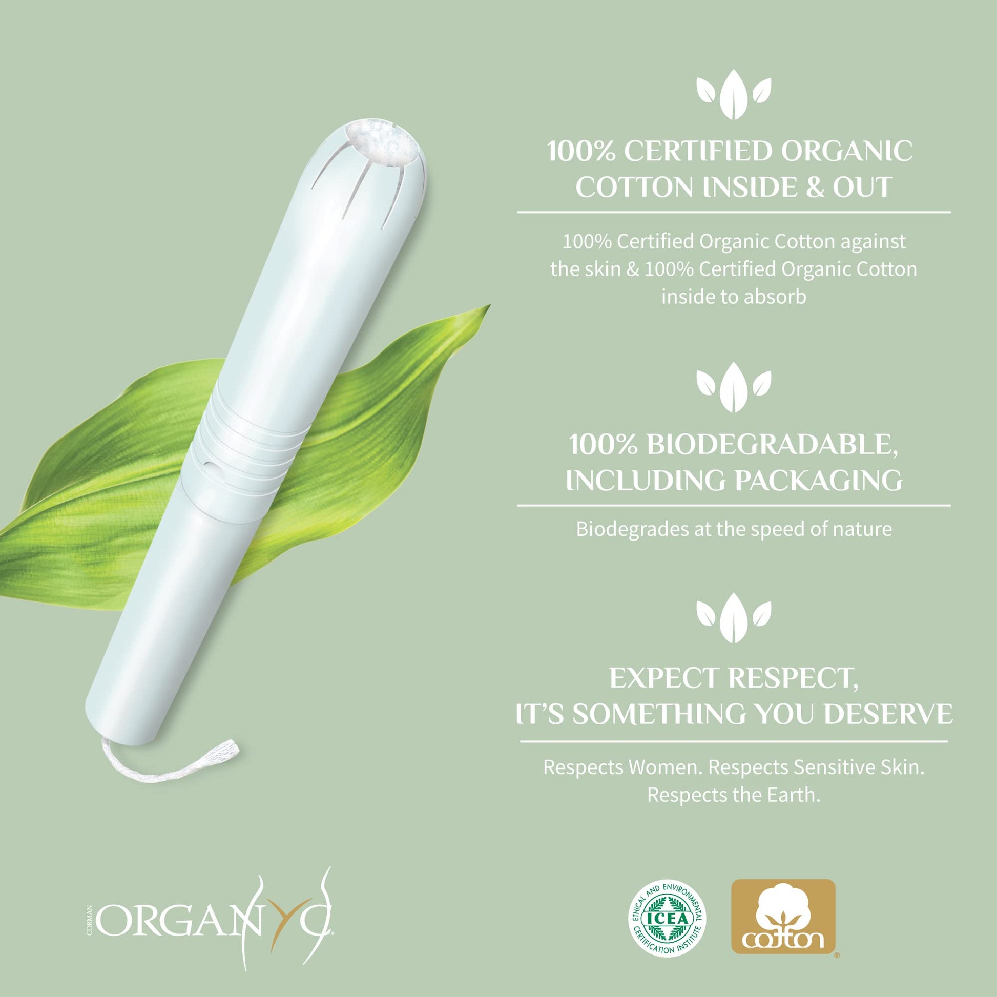 Organyc 100% Certified Organic Cotton Tampons - Cardboard Applicator, Free from Chlorine, Perfumes Organyc uk supplements