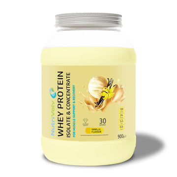 NutriVolv Whey Protein Isolate & Concentrate Powder | Vanilla Flavour 900g | 30 Servings NutriVolv uk supplements