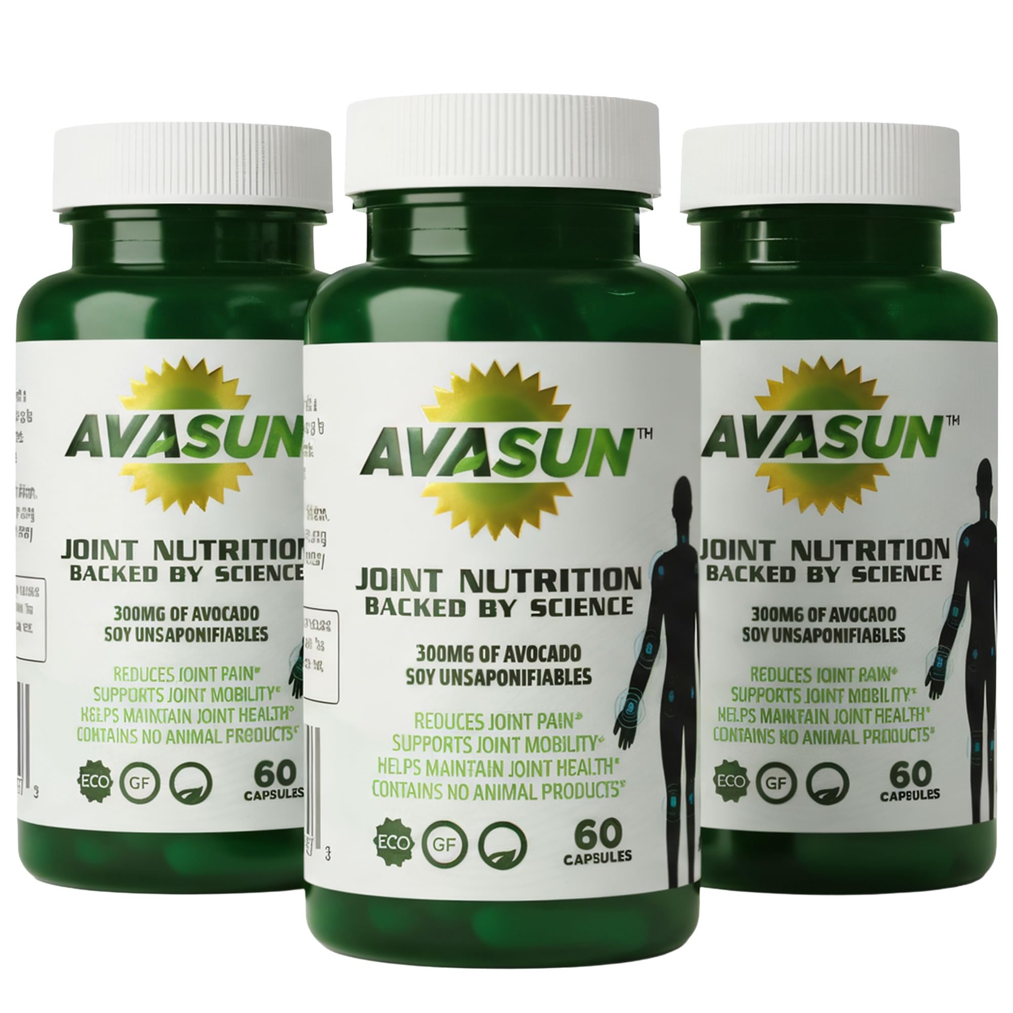 ASU Joint Support Supplement – 300mg Avocado Soy Unsaponifiables for Joint Comfort, Mobility & Cartilage Health, Clinically Studied, Plant-Based, Non-GMO, Gluten-Free, 60 Capsules (6 Month Supply) AvaSun uk supplements