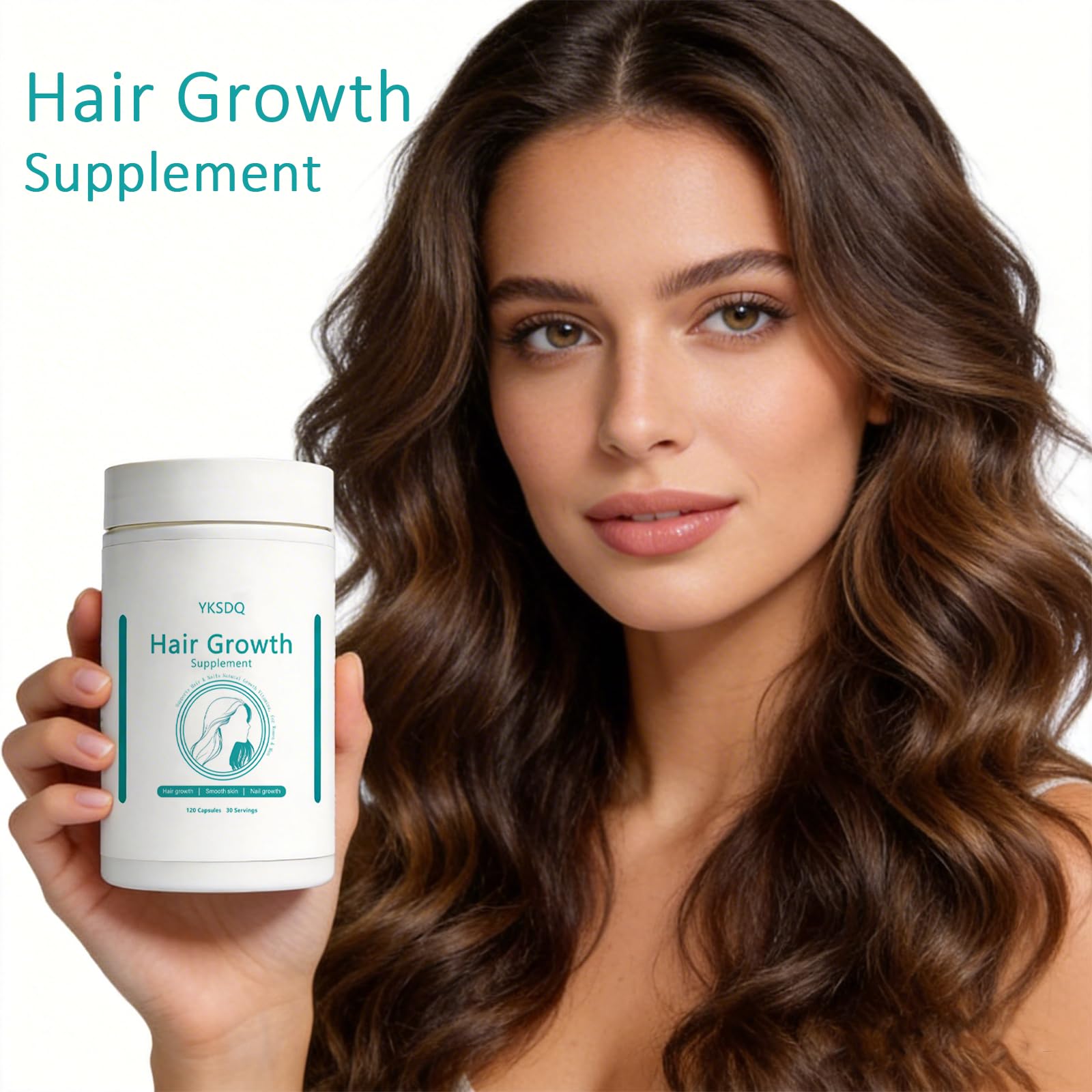Hair Growth Biotin 10000mcg Supplement with Vitamins A C D E & Calcium - 30-in-1 Formula for Hair & Nails Support, for Women & Men, 30 Servings (1) WOJJ uk supplements
