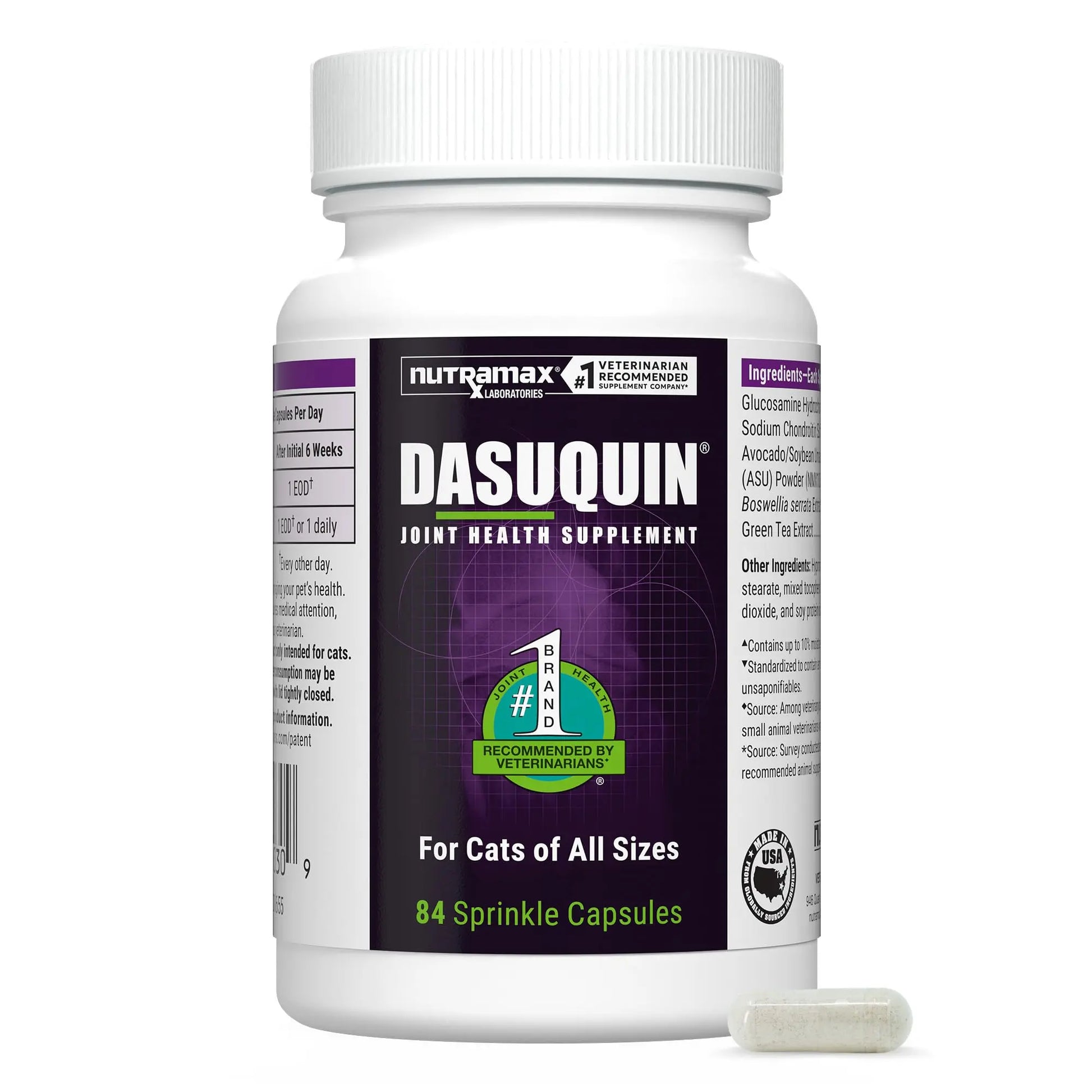 Nutramax Laboratories Dasuquin Joint Health Supplement for Cats - With Glucosamine, Chondroitin, ASU, Boswellia Serrata Extract, and Green Tea Extract, 84 Capsules Nutramax Laboratories uk supplements