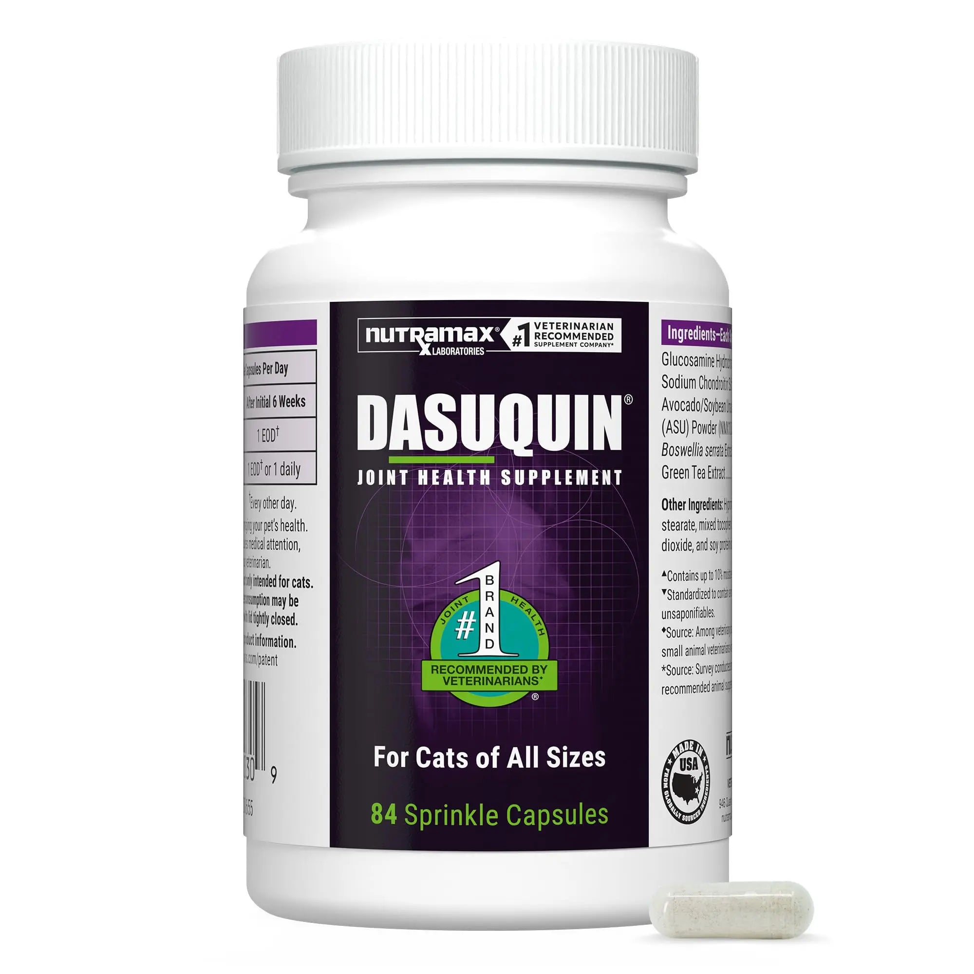 Nutramax Laboratories Dasuquin Joint Health Supplement for Cats - With Glucosamine, Chondroitin, ASU, Boswellia Serrata Extract, and Green Tea Extract, 84 Capsules Nutramax Laboratories uk supplements