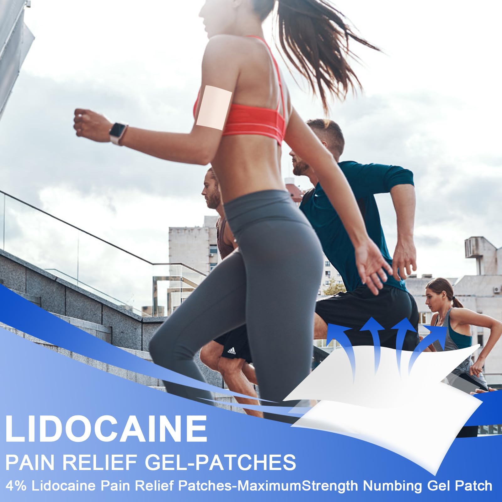 AROSLU Lidocaine Pain Relief Patches Maximum Strength Numbing Gel Patch for Back Knee Neck Shulder Joint Ache Muscle Soreness ICY Compress Topical 20-PCS AROSLU uk supplements