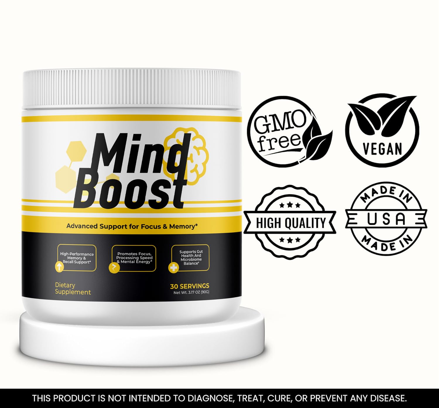 MindBoost Powder - Official Mind Boost Day Supplement, Advanced Nootropic, Premium Formula, Natural Vitamins for Wellness - 1 Bottle for 1 Month VIVALIS uk supplements