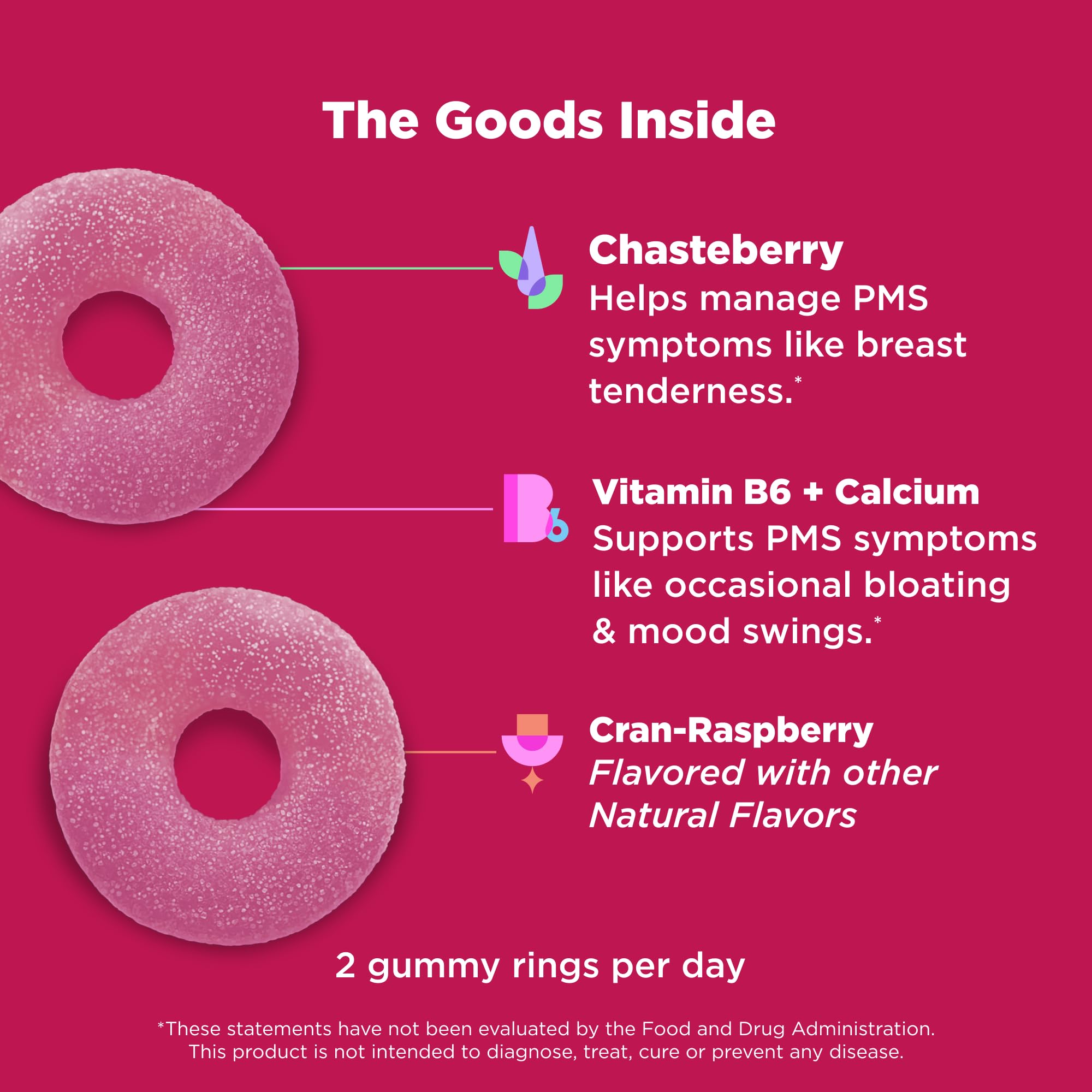 OLLY Period Hero Gummies, PMS Support Supplement,* Chasteberry, Vitamin B6, Calcium, Cran-Raspberry Flavor, 30 Day Supply - 60 Count OLLY uk supplements