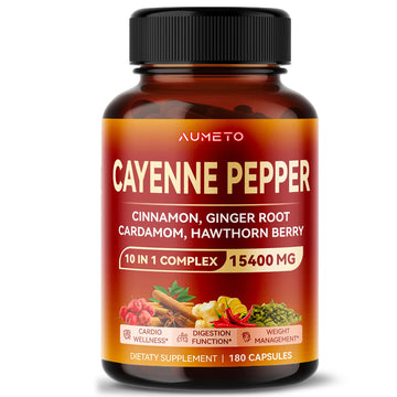 AUMETO Cayenne Pepper 15,400mg Ultra Complex with Cinnamon, Ginger Root, Cardamom AUMETO uk supplements