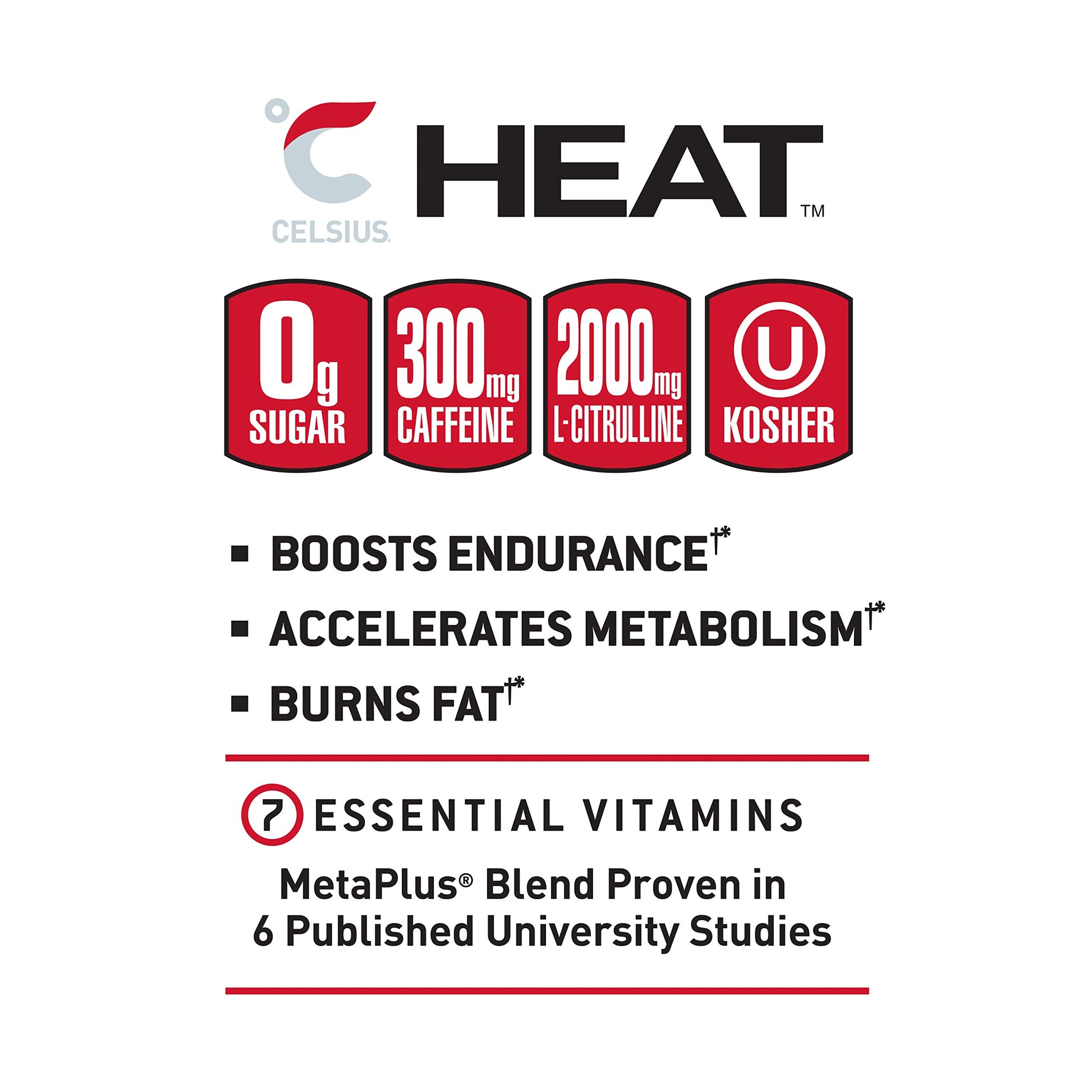 CELSIUS HEAT Inferno Punch Performance Energy Drink, Zero Sugar, 16oz. Can (Pack of 12) CELSIUS uk supplements