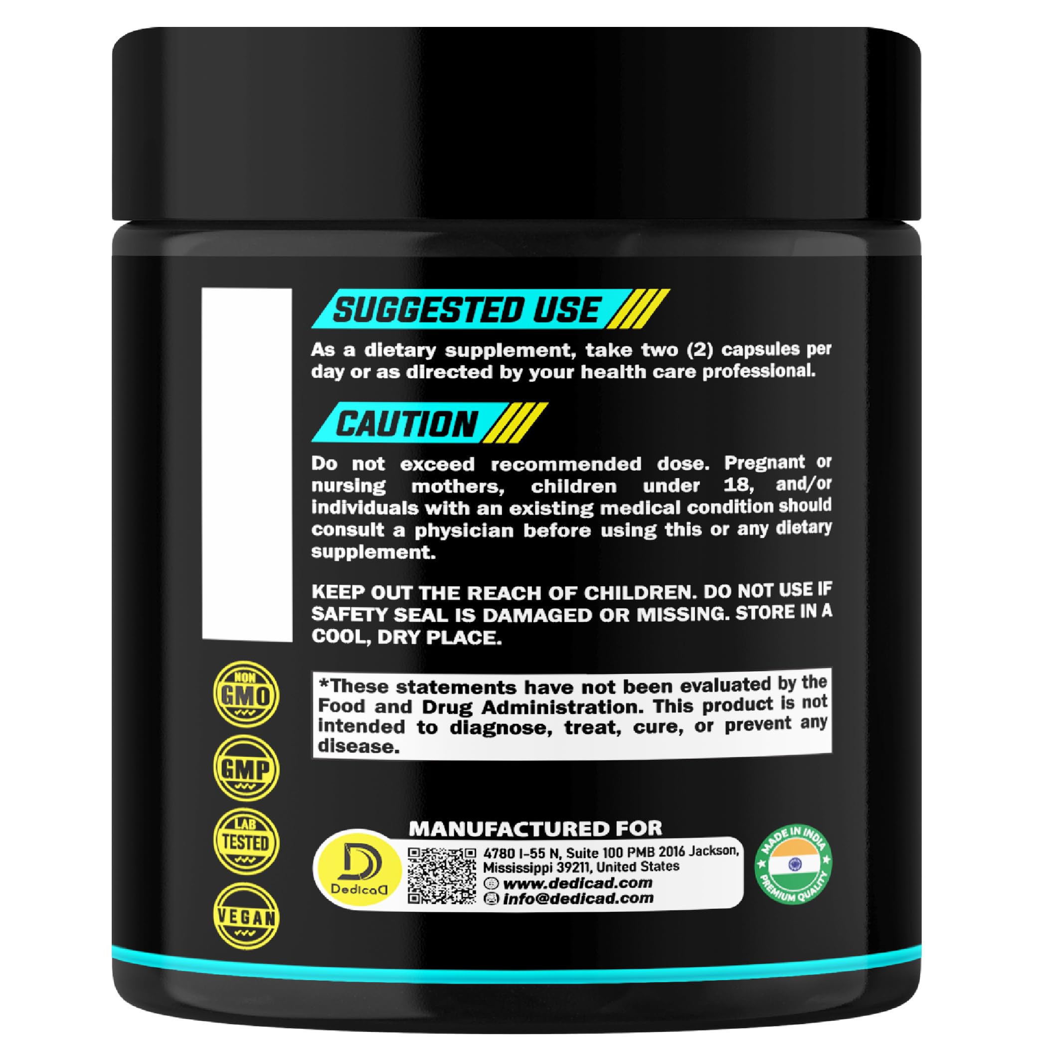 DEDICAD 500Mg Lactoferrin Supplement - 120 Capsules for 2-Month Supply DEDICAD uk supplements