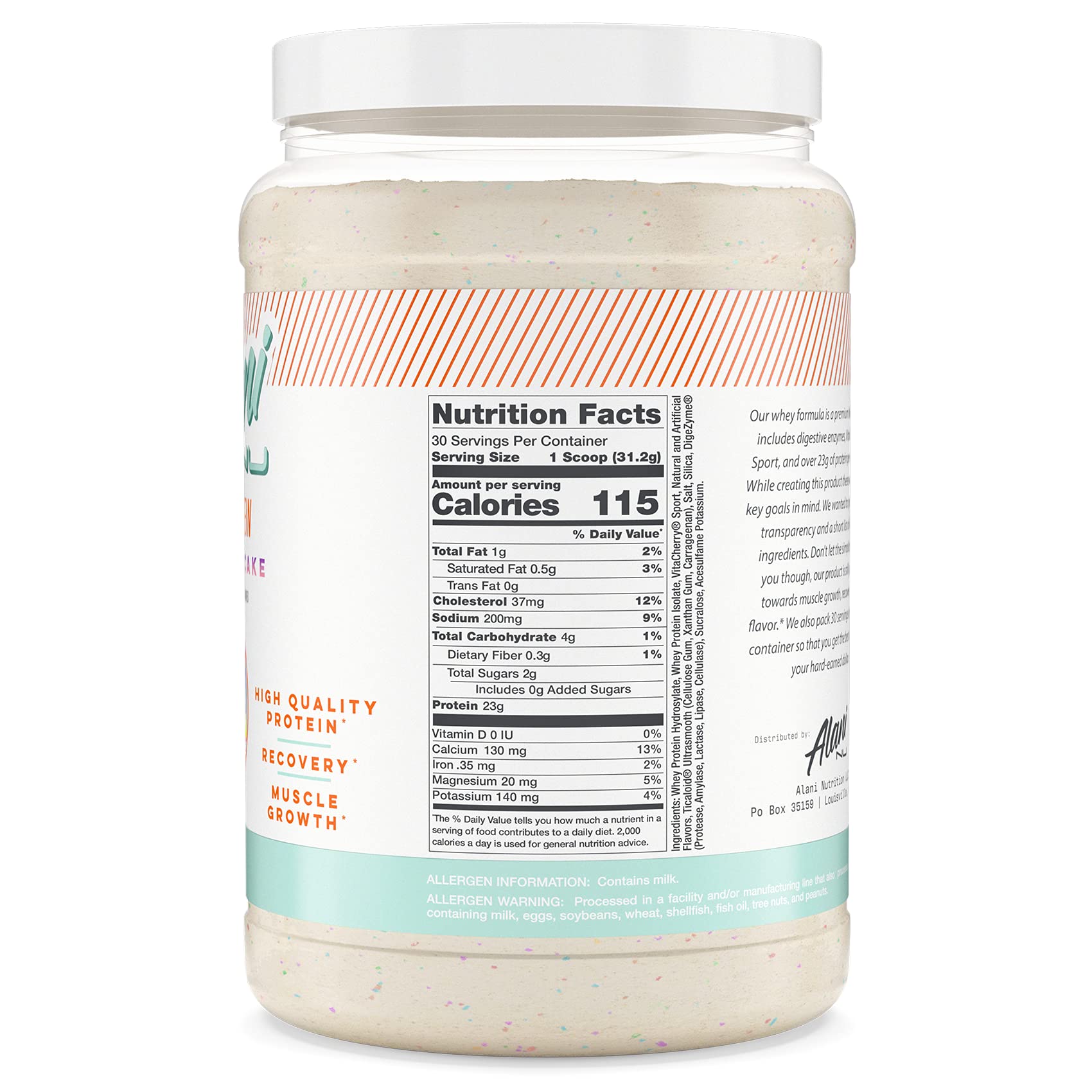 Alani Nu Whey Protein Powder Confetti Cake | 23g Protein with Low Sugar & Digestive Enzymes Alani Nu uk supplements