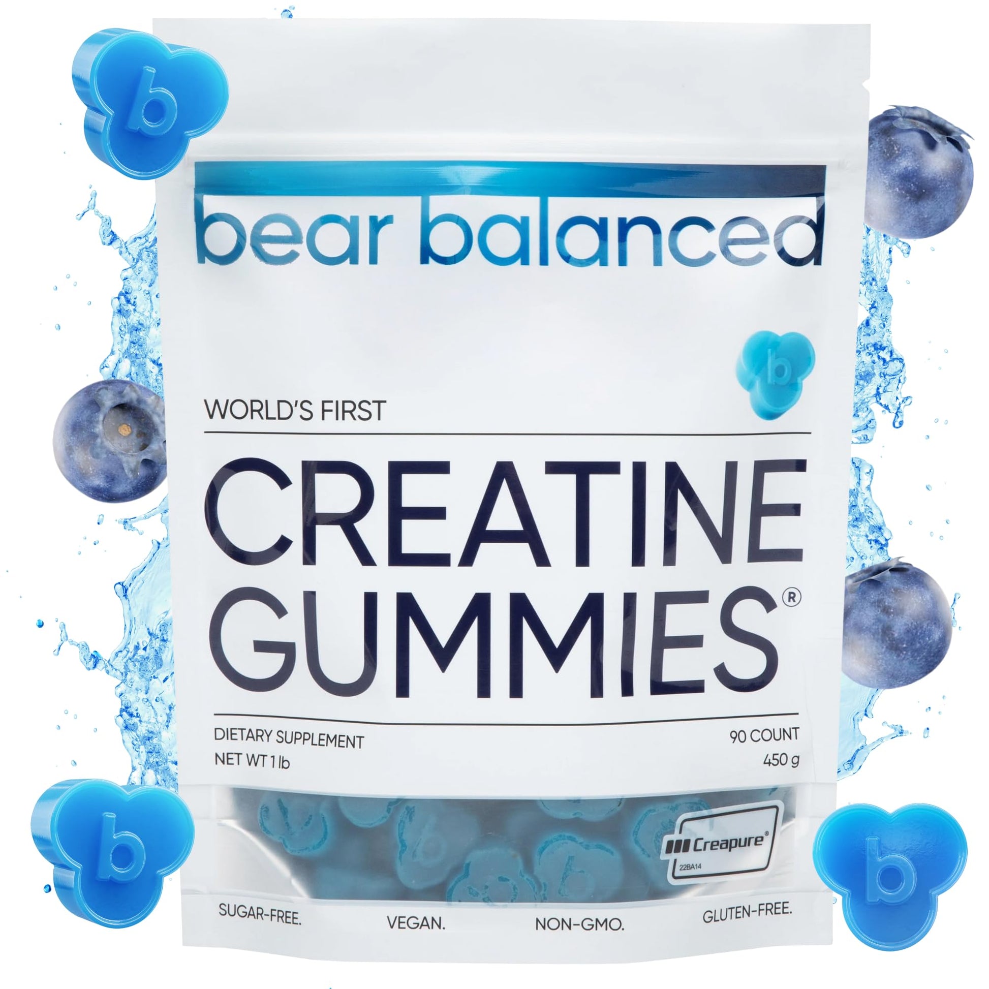 Bear Balanced Creatine Gummies for Men & Women - Creapure® Creatine Monohydrate, L-Theanine, L-Tyrosine & B12 for Muscle Growth, Strength, Focus, Energy & Health Bear Balanced uk supplements