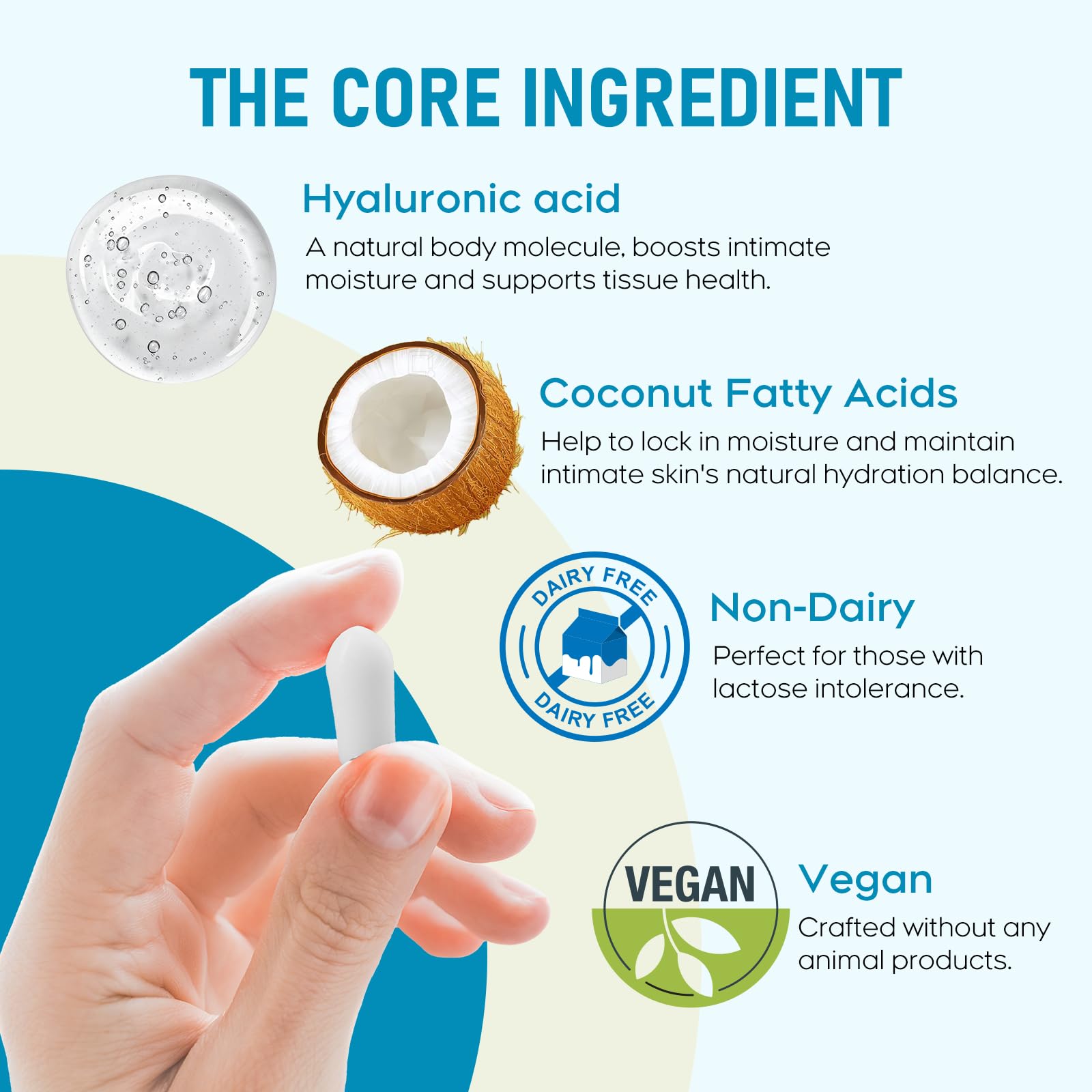 Peralpow Hyaluronic Acid Vaginal Suppositories 10 mg for Women | Vaginal Moisturizer for Dryness, Itching & Irritation | Menopause & Intimate Care with Coconut Fatty Acids | Estrogen Free, 12 Count Peralpow uk supplements