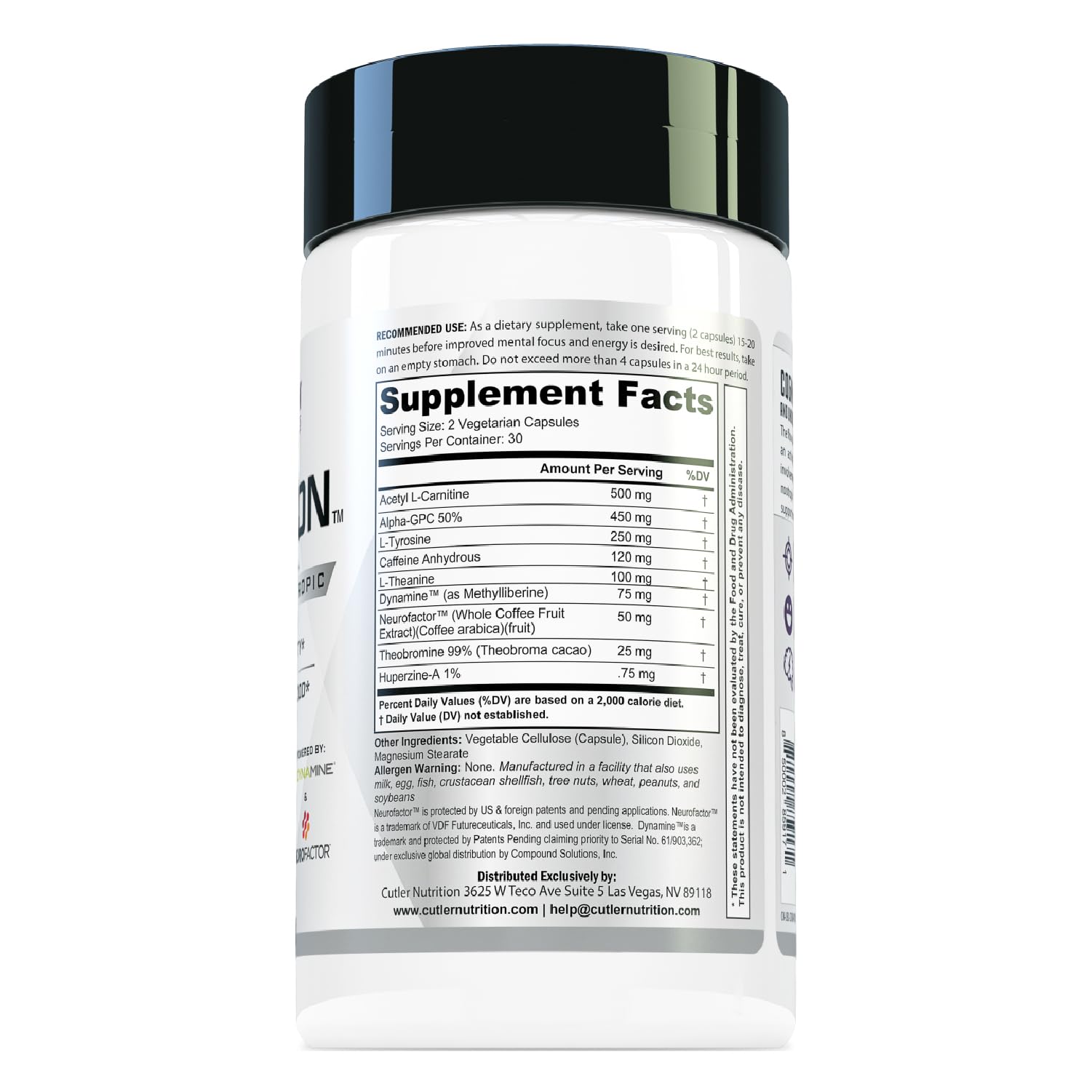 COGNITION High Potency Brain Nootropic Focus Supplement: Best Nootropic and Energy Pills for Mental Clarity, Memory, Studying, Gaming, and Work | Alpha GPC, Dynamine, Caffeine, L Theanine , 60 Count Cutler Nutrition uk supplements